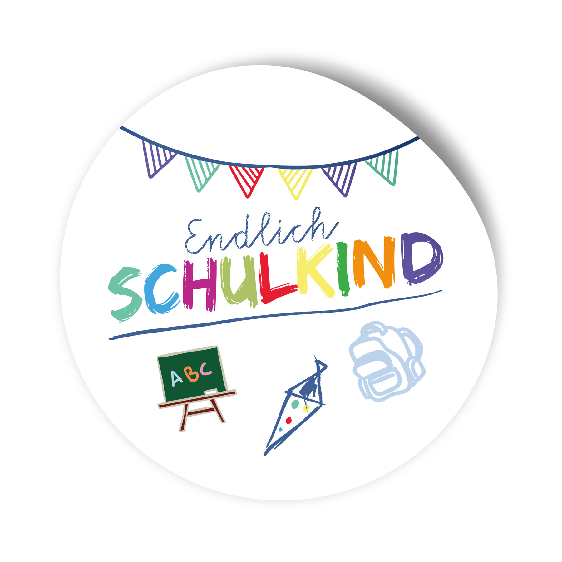 itenga 24x Sticker Endlich Schulkind WEISS - Schulanfang