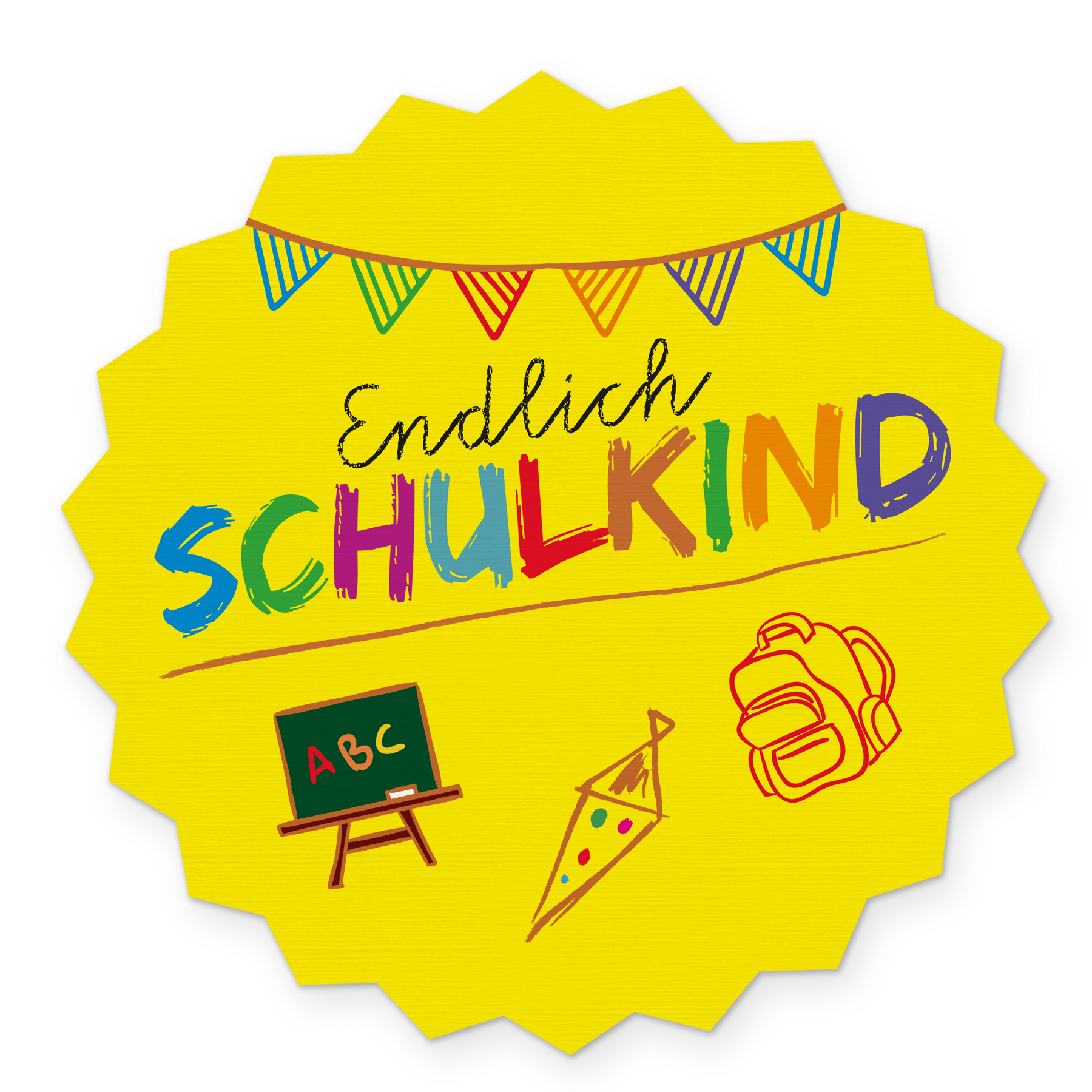 itenga 10x Aufkleber Sticker Endlich Schulkind  gelb F...