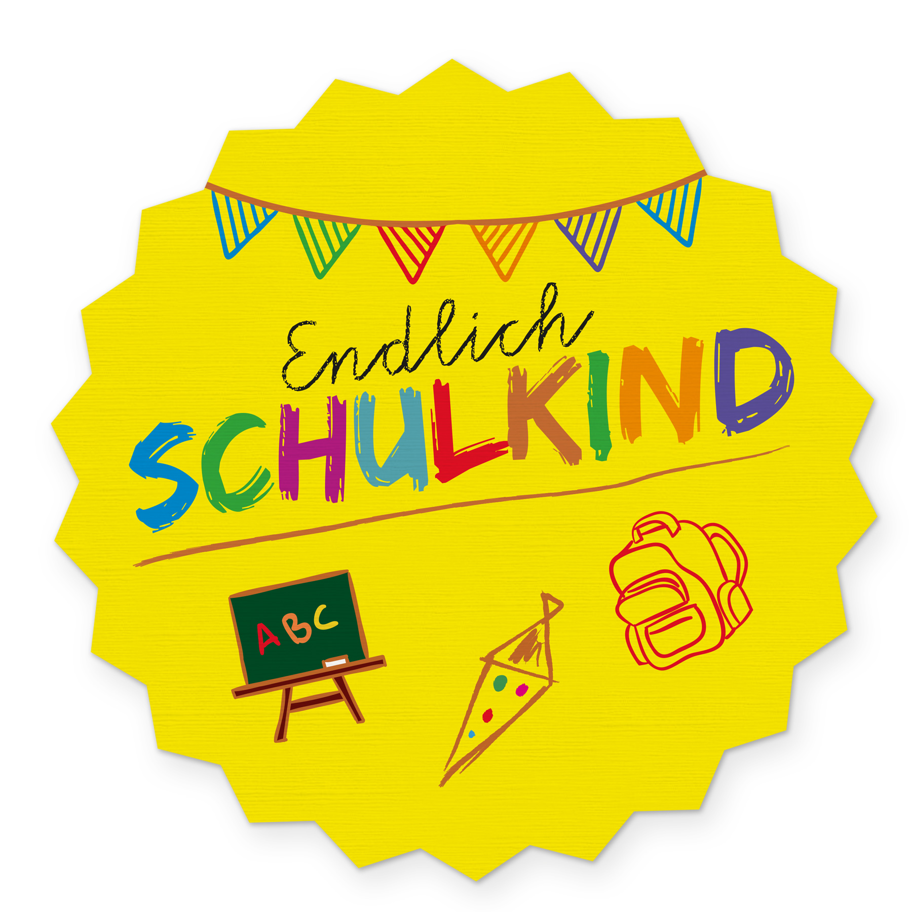 itenga Geschenkt�te mit Kordel + Aufkleber Endlich Schul...