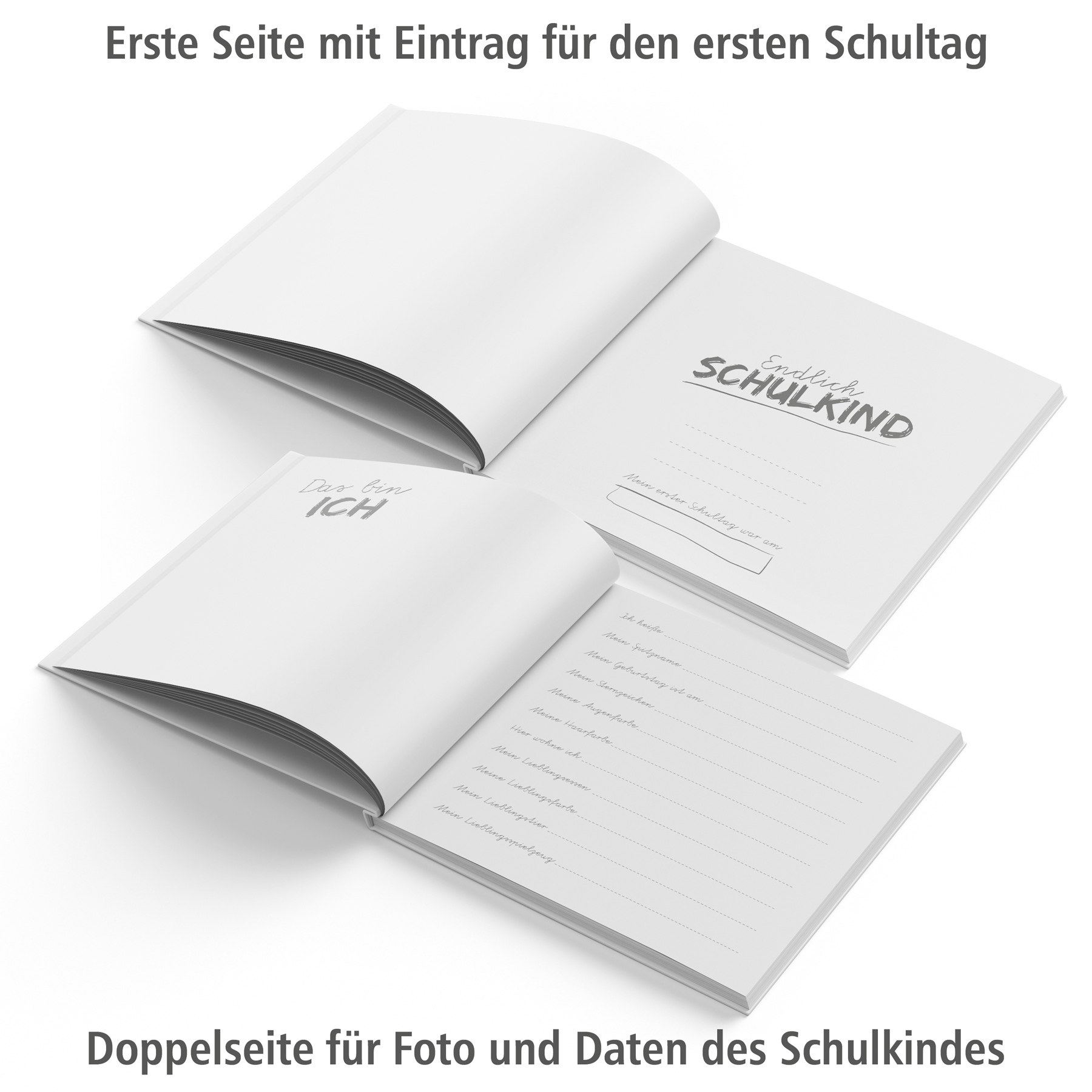 itenga G�stebuch Motiv Endlich Schulkind WEISS 88 Seiten...