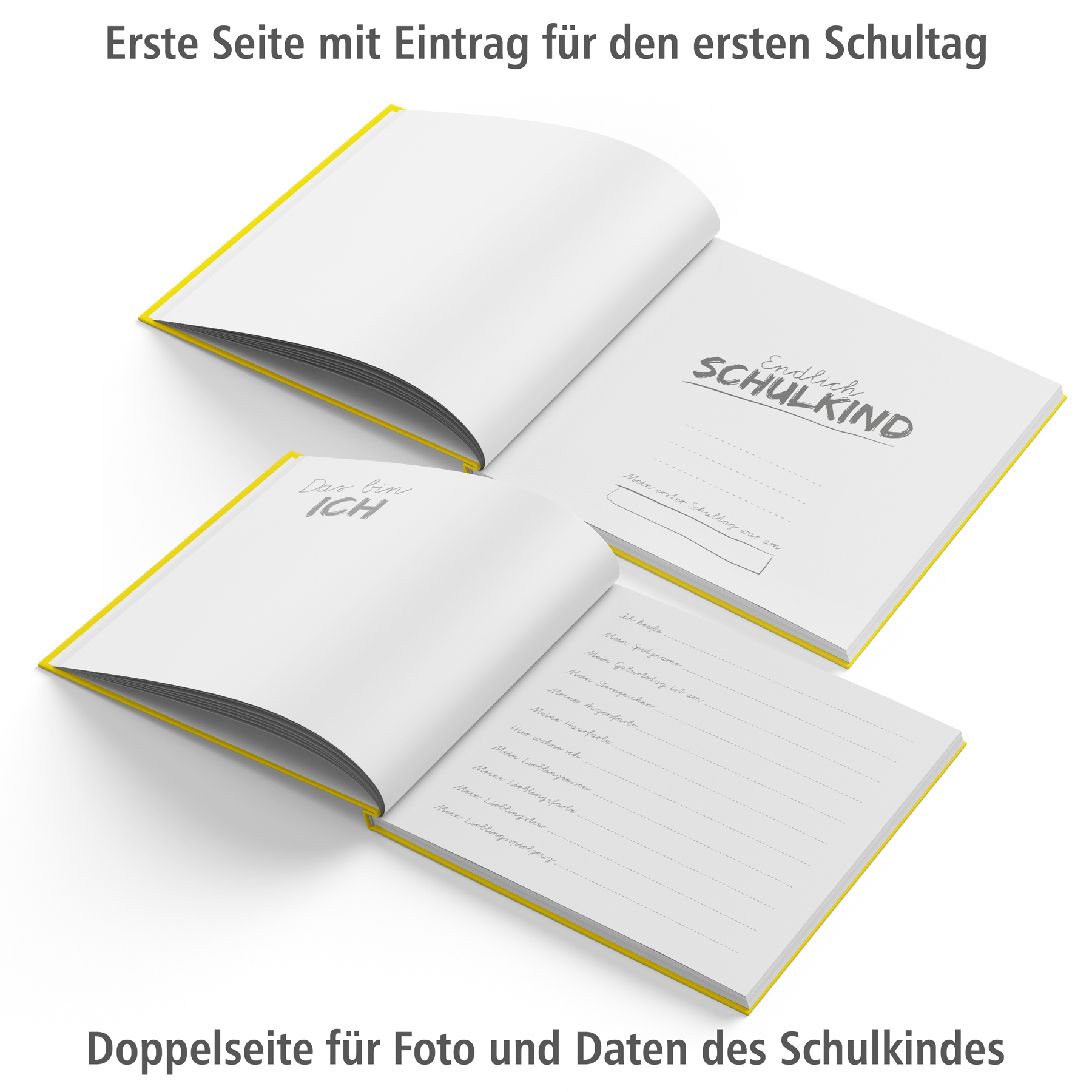itenga G�stebuch Motiv Endlich Schulkind GELB 88 Seiten ...