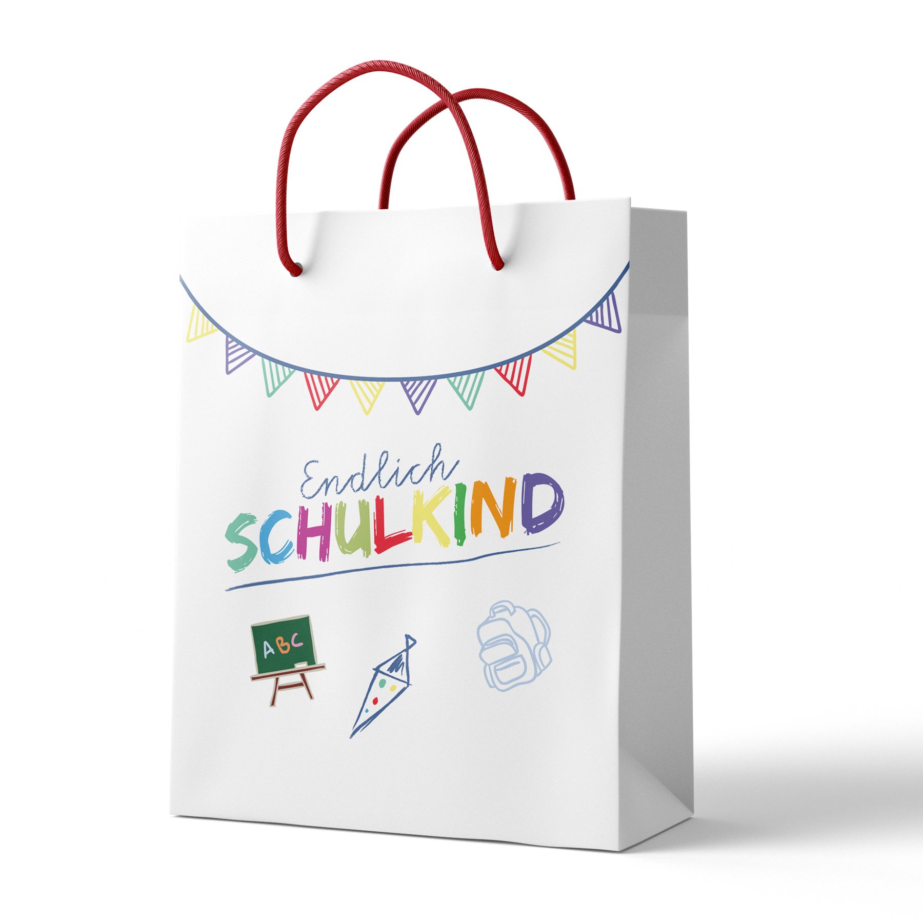 itenga Papiertragetasche mit Kordel Endlich Schulkind WE...