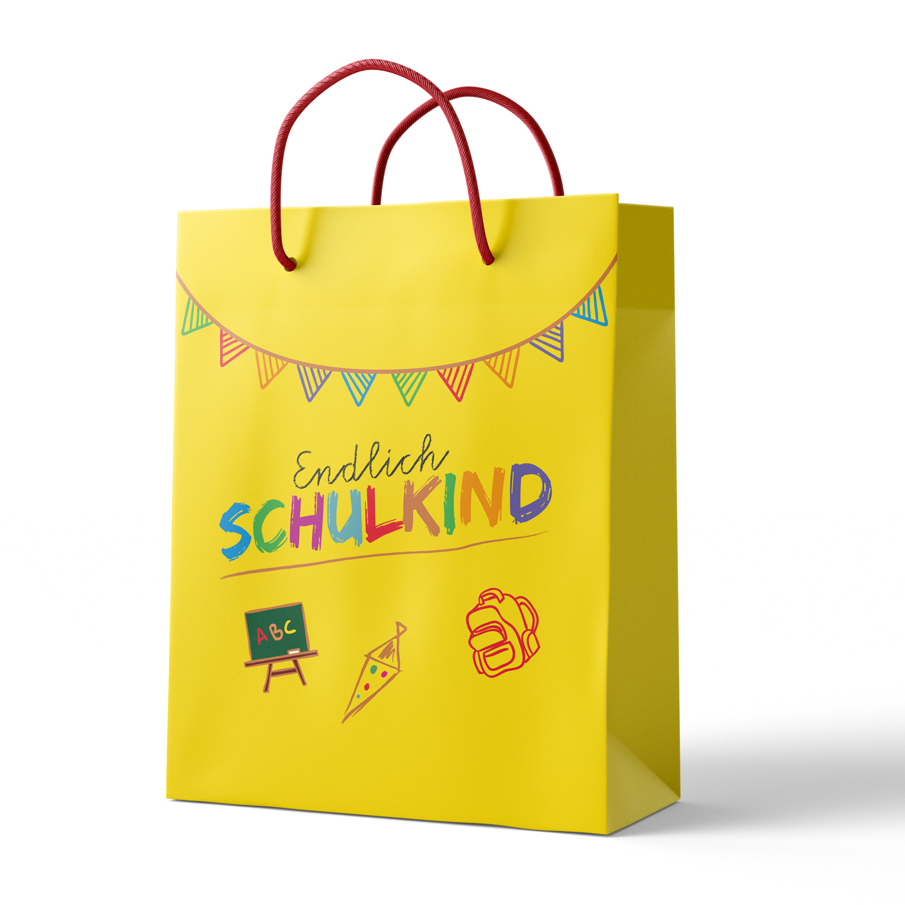 itenga Papiertragetasche mit Kordel Endlich Schulkind GE...