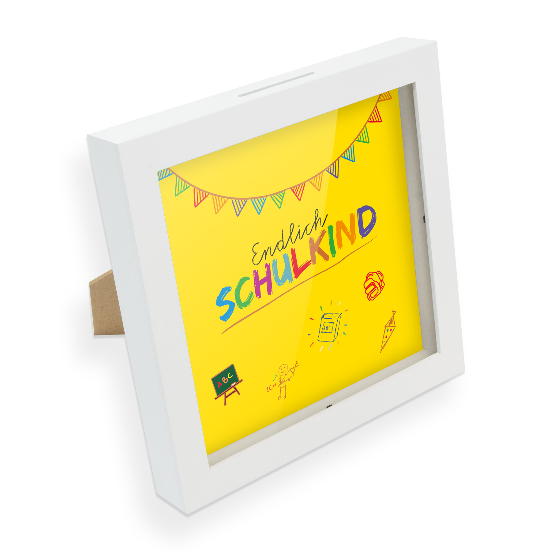 itenga Bilderrahmen Spardose Geldgeschenk Endlich Schulk...