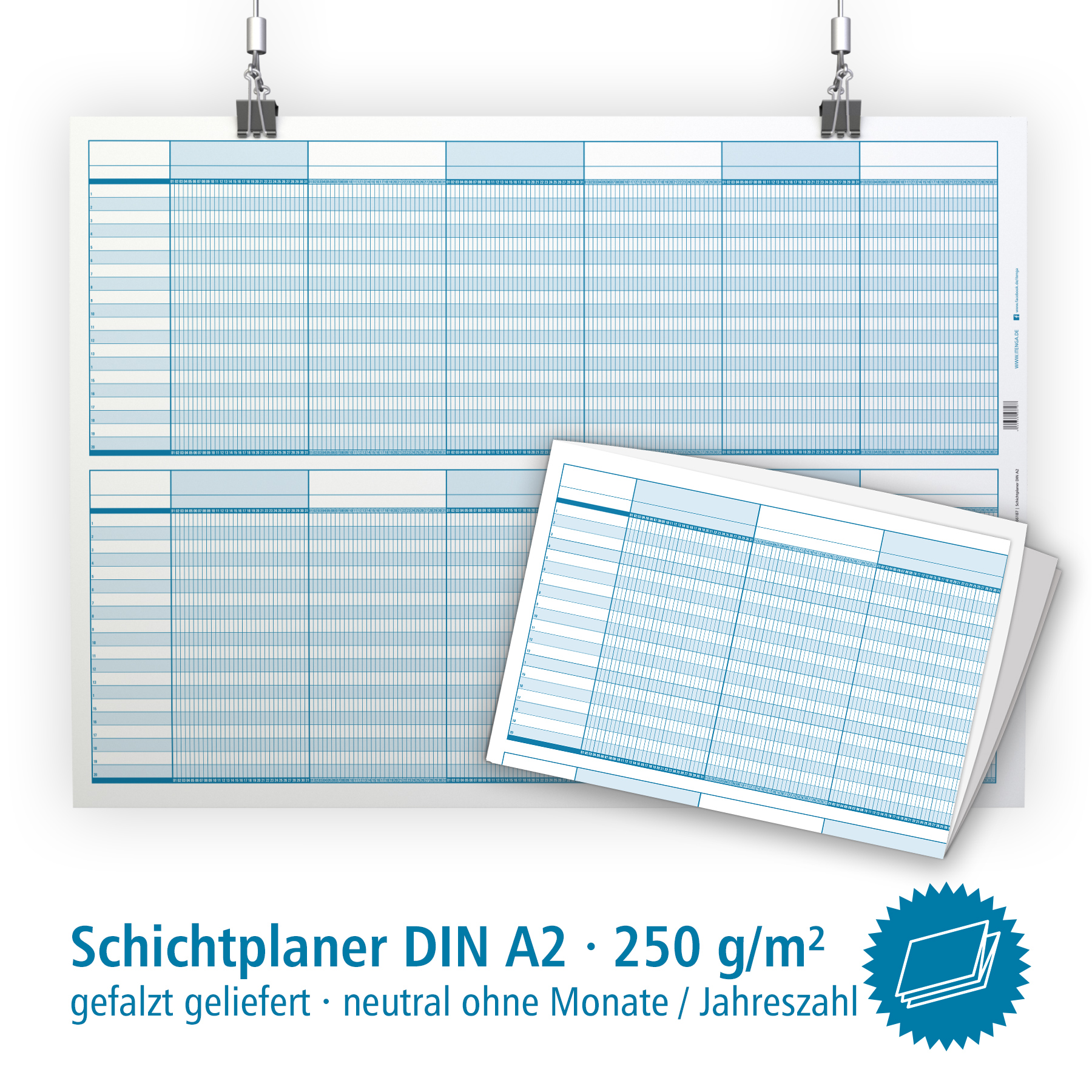 itenga Urlaubsplaner Projektplaner Schichtplaner DIN A2 ...