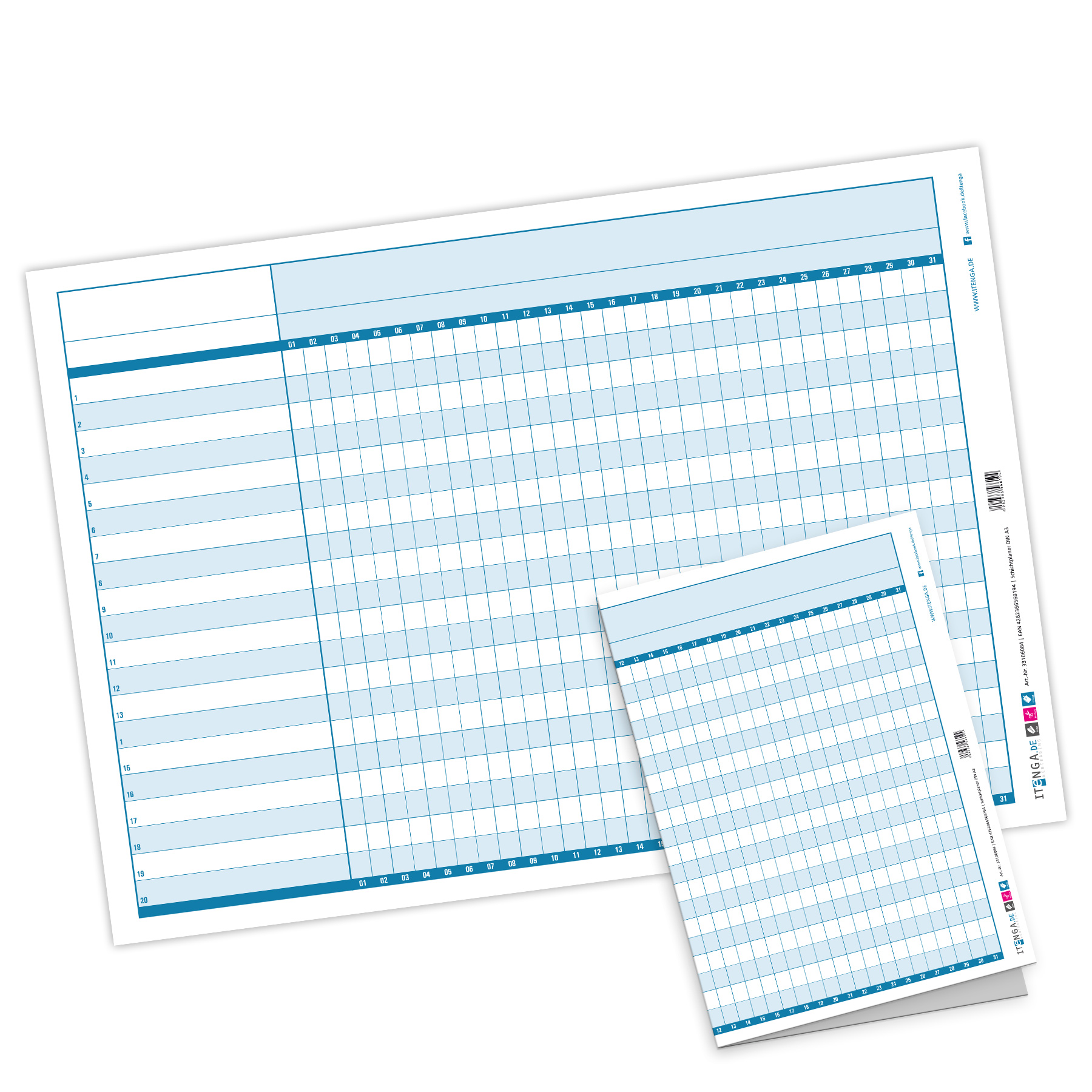 itenga Monatsplaner Urlaubsplaner Projektplaner Schichtp...