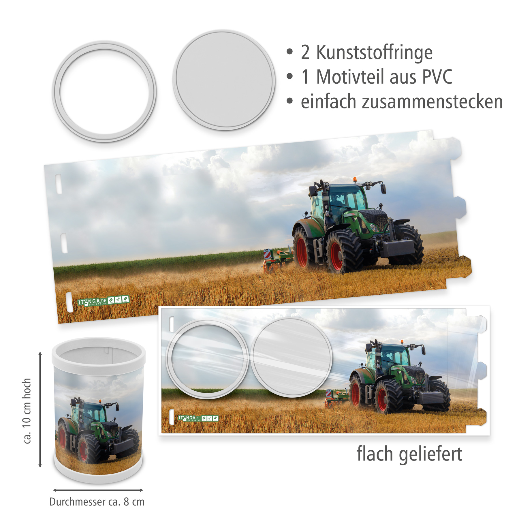 itenga Stiftek�cher Motiv Traktor auf dem Feld H�he 10 c...