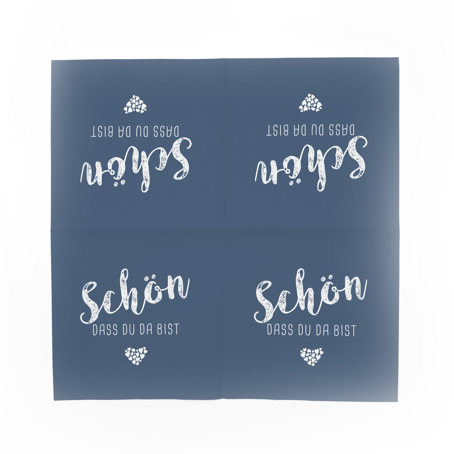 itenga 20x Serviette Sch�n dass du da bist dunkelblau (P...