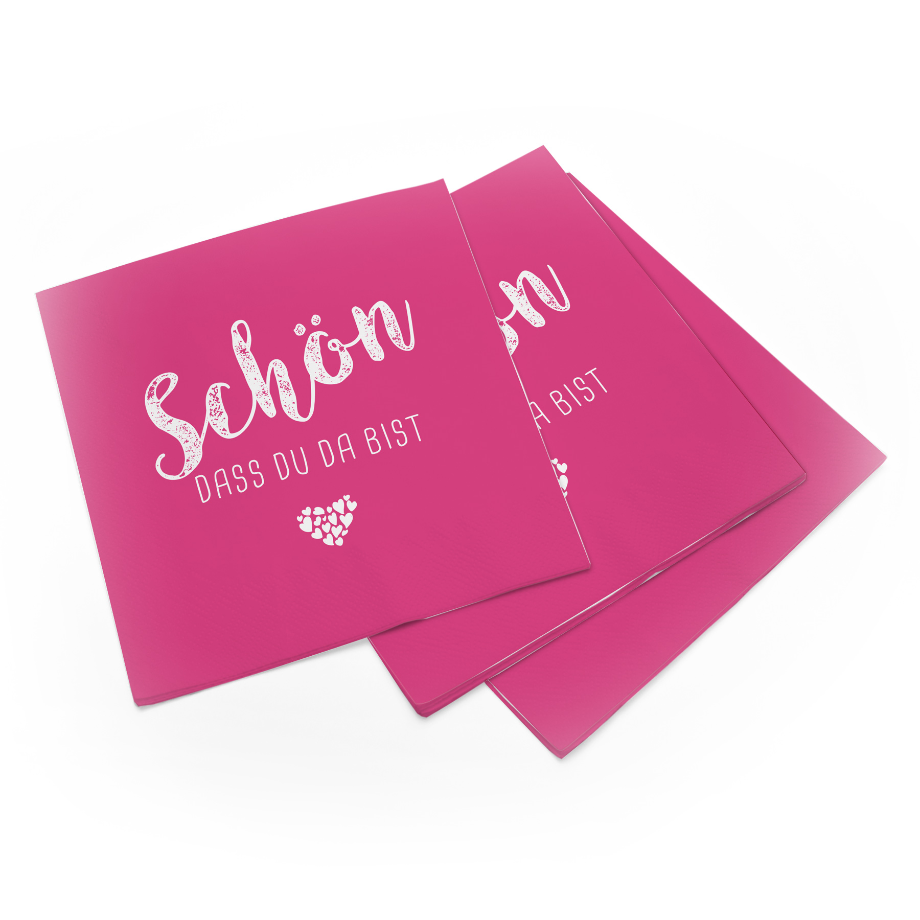 itenga 20x Serviette Sch�n dass du da bist fuchsia pink ...
