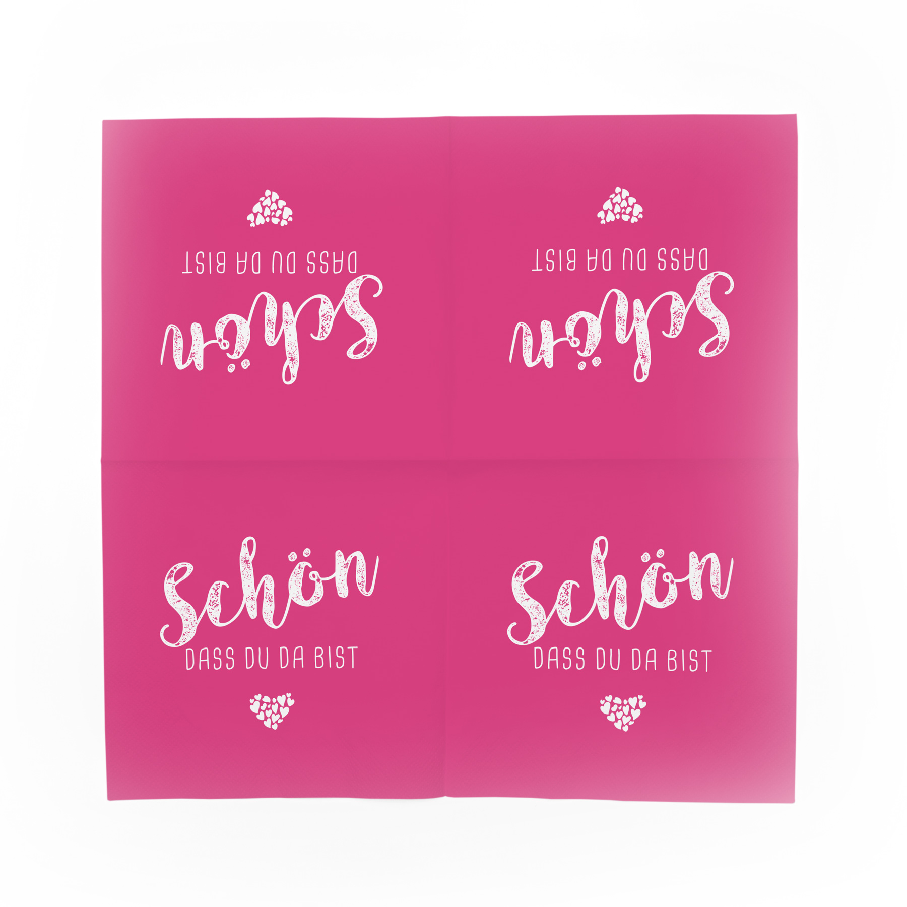 itenga 20x Serviette Sch�n dass du da bist fuchsia pink ...