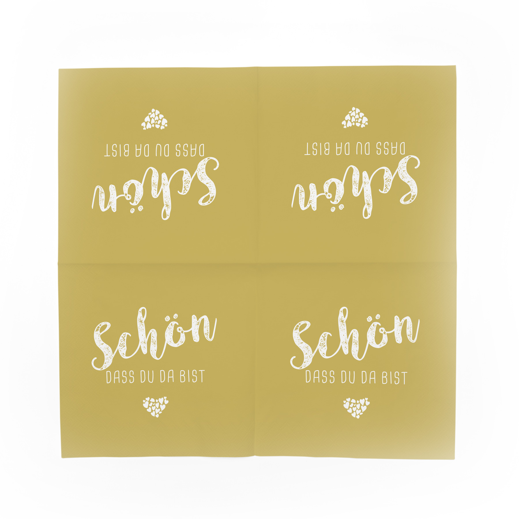 itenga 20x Serviette Sch�n dass du da bist currygelb (Pa...