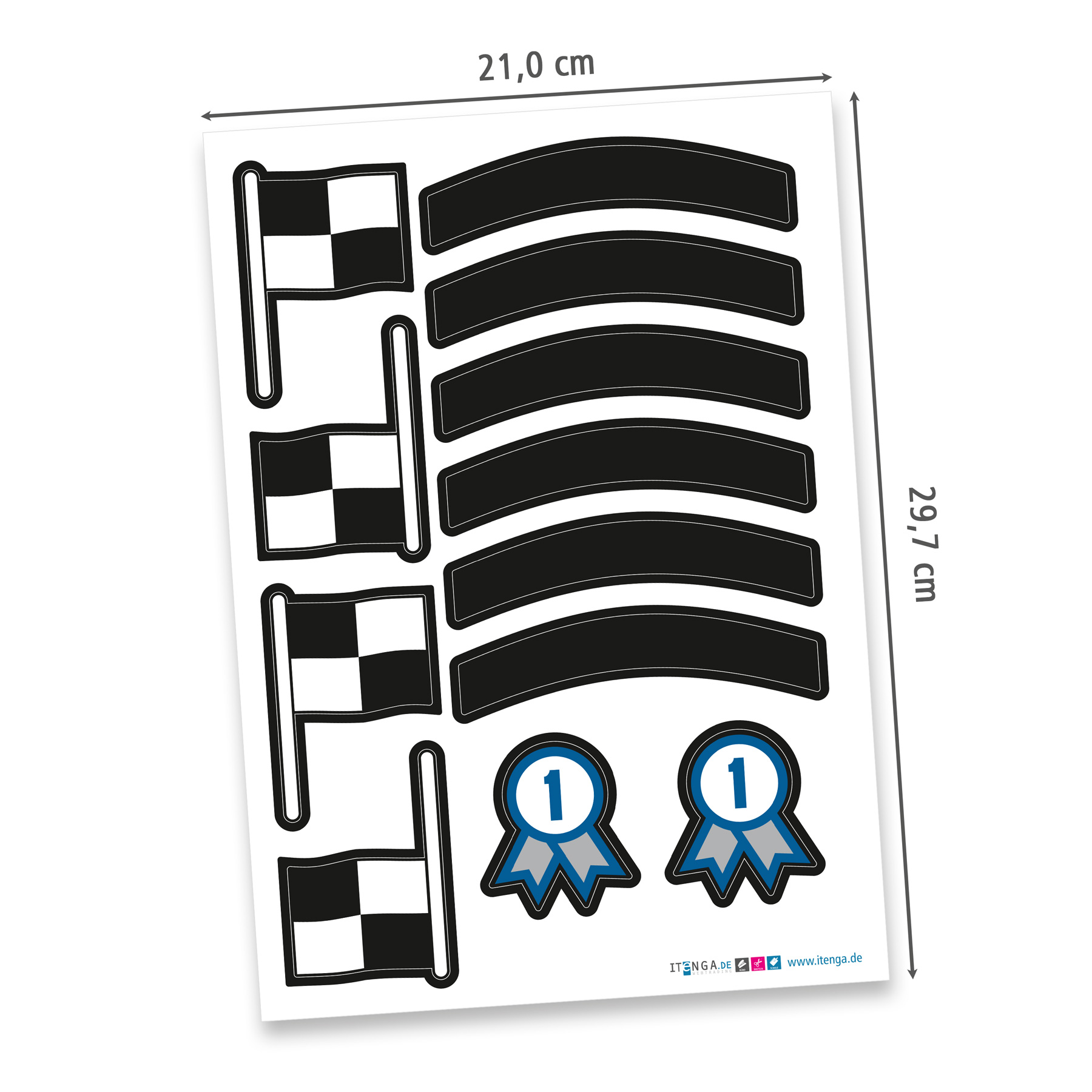 itenga DEKO-SET f�r SCHULT�TE FUSSBALL blau wei�