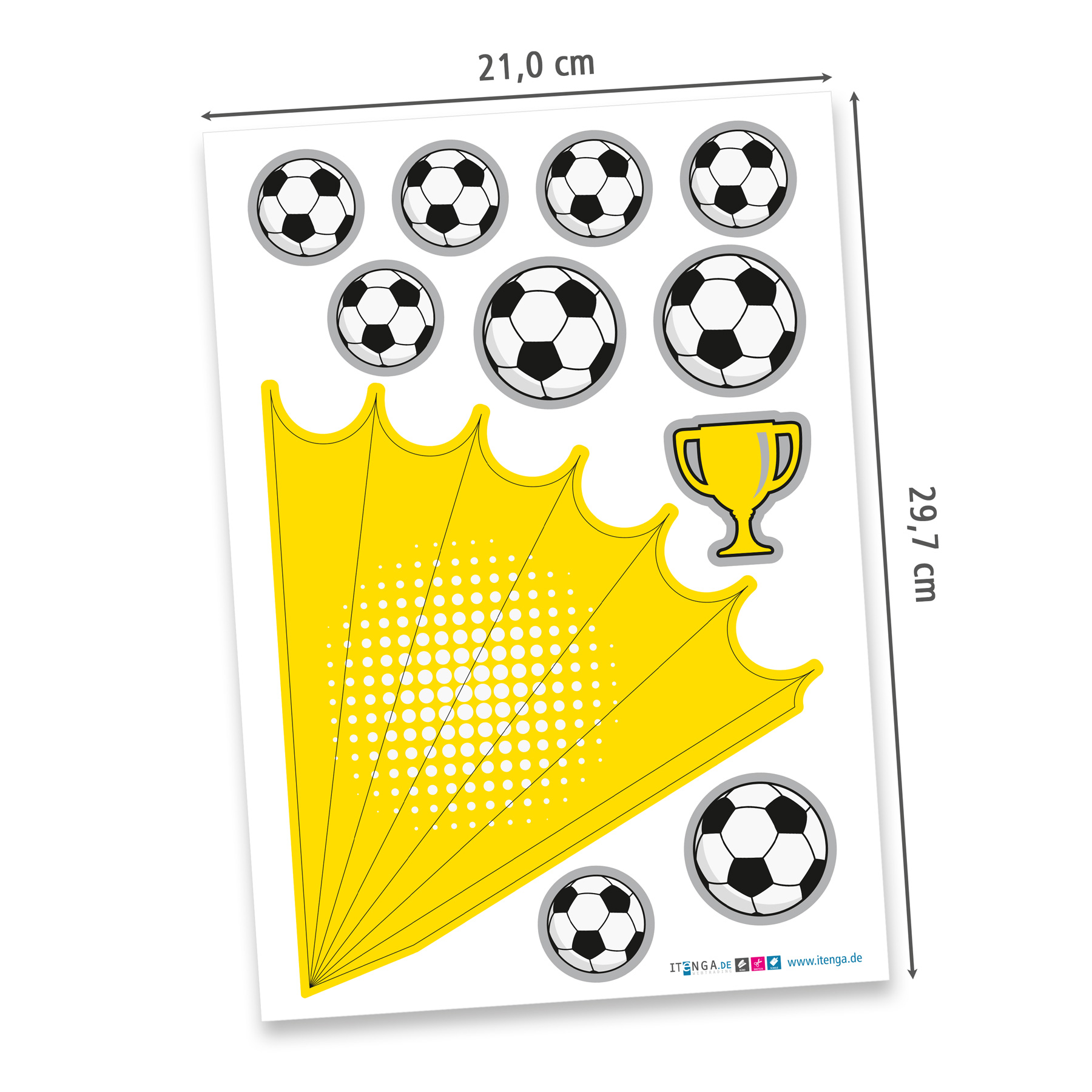 itenga DEKO-SET f�r SCHULT�TE FUSSBALL gelb schwarz