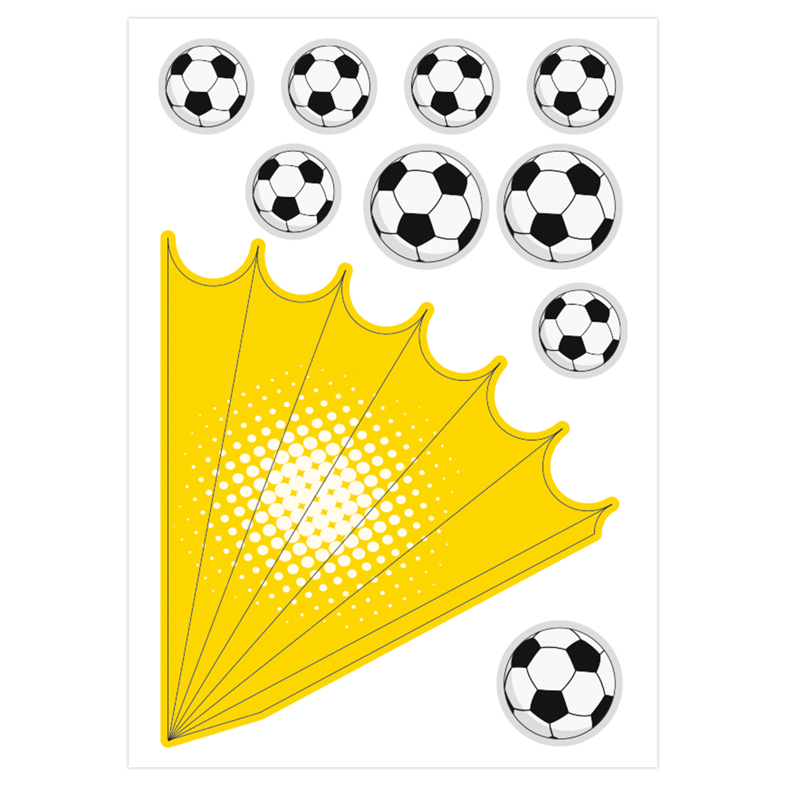 itenga DEKO-SET f�r SCHULT�TE FUSSBALL gelb schwarz