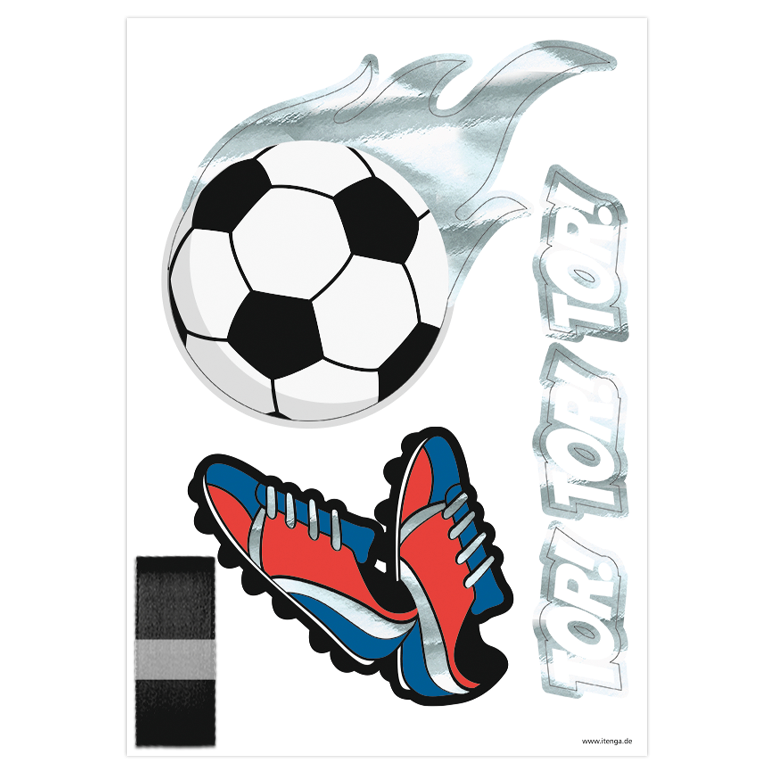 itenga DEKO-SET f�r SCHULT�TE FUSSBALL rot blau