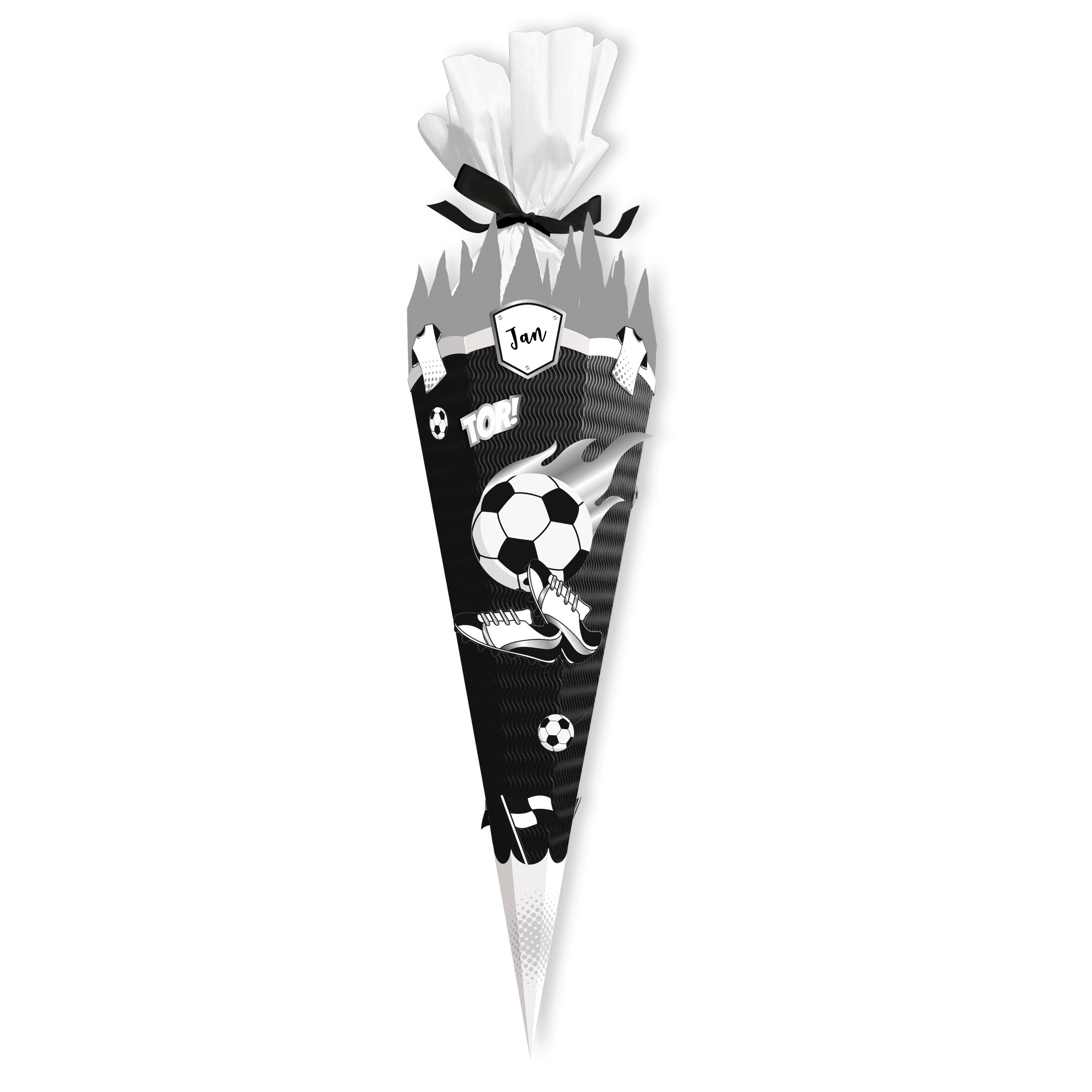 itenga DEKO-SET f�r SCHULT�TE FUSSBALL schwarz weiss