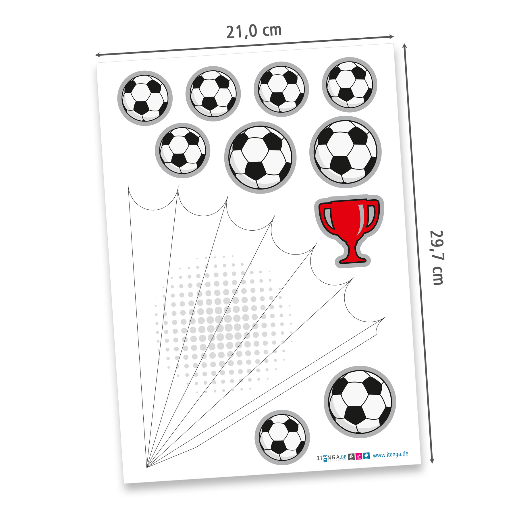 itenga DEKO-SET f�r SCHULT�TE FUSSBALL rot weiss