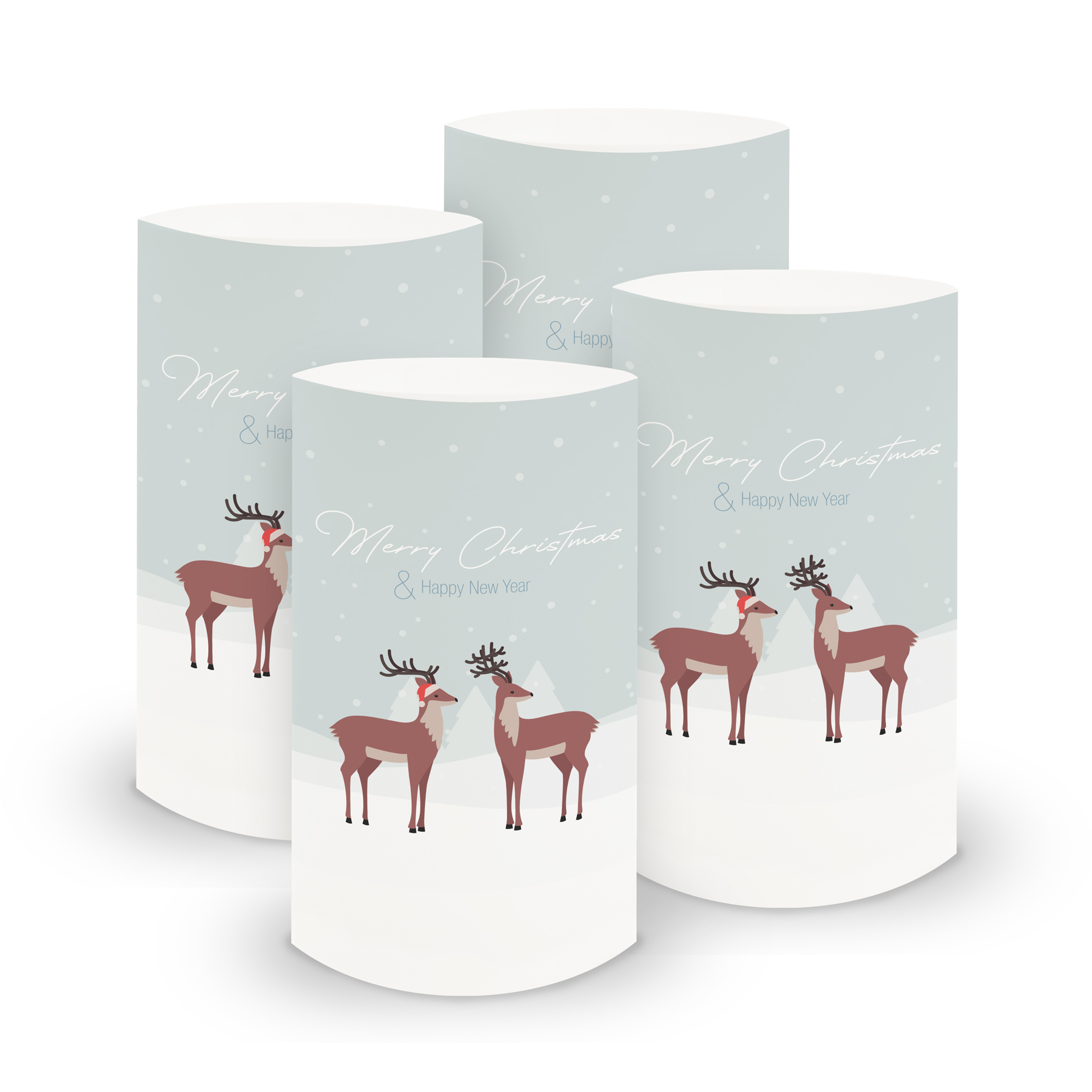 itenga 6x Windlicht Hirsche 10cm