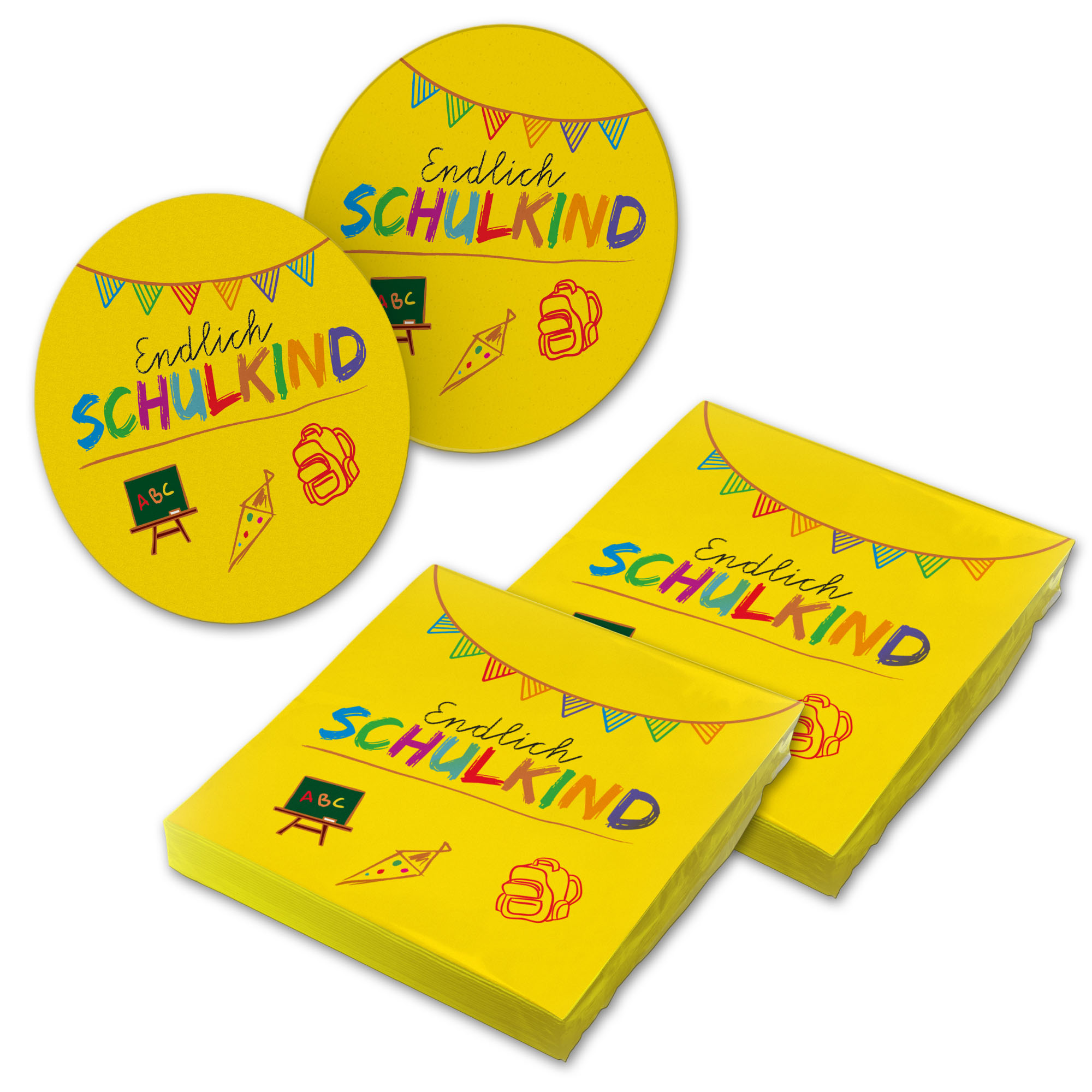 itenga 40x Serviette Endlich Schulkind Gelb mit 40x Bier...
