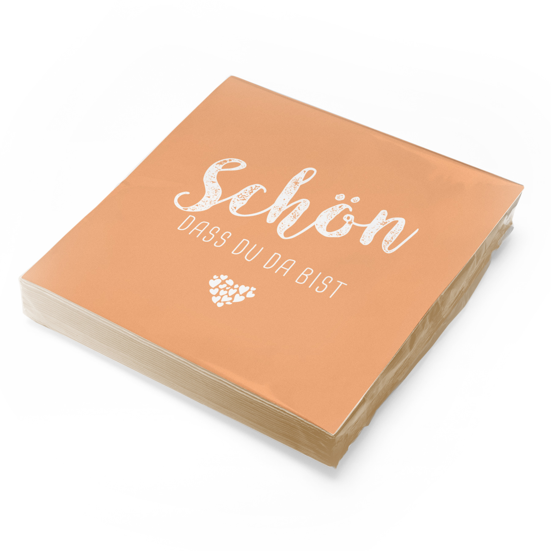 ITENGA 40x Serviette Sch�n dass du da bist apricot mit 4...