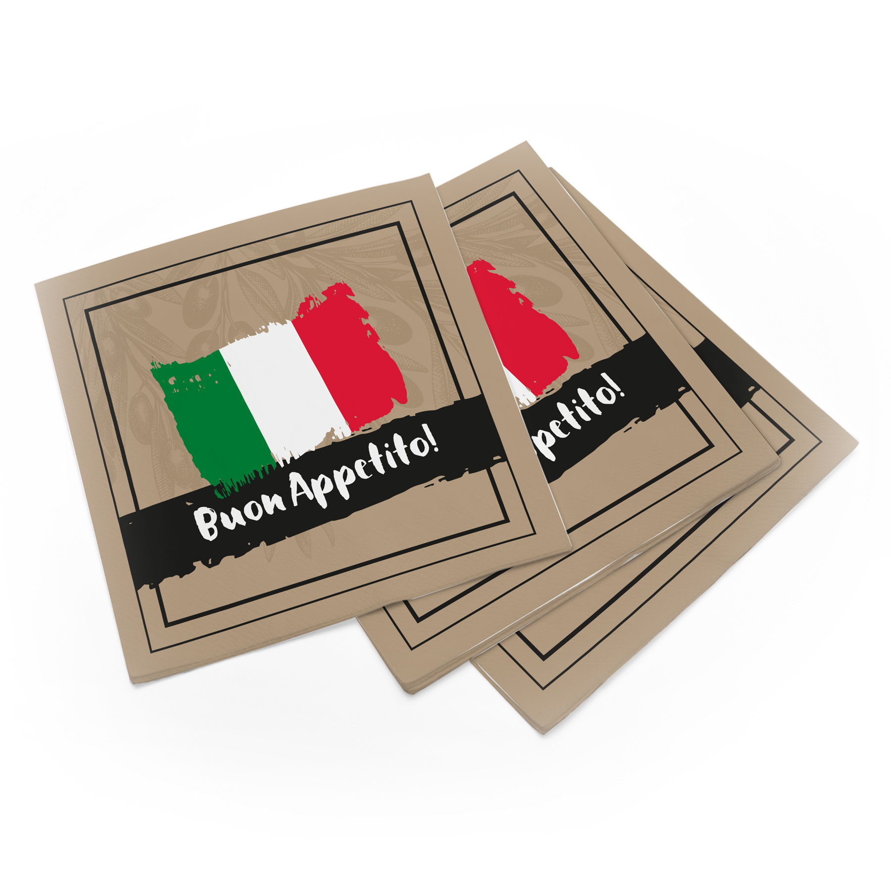 itenga 40x Serviette Italienisch Buon Apetito mit 40x Bi...