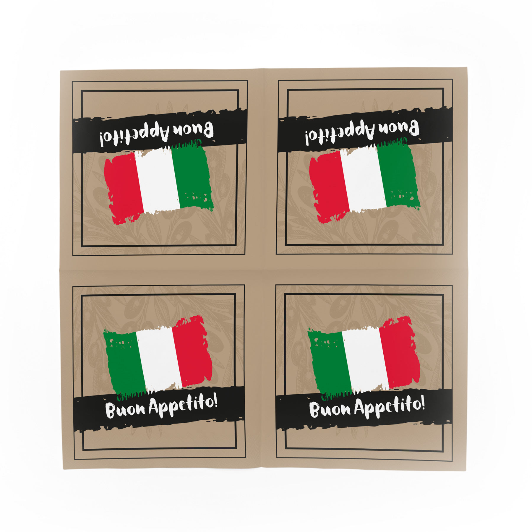 itenga 40x Serviette Italienisch Buon Apetito mit 40x Bi...