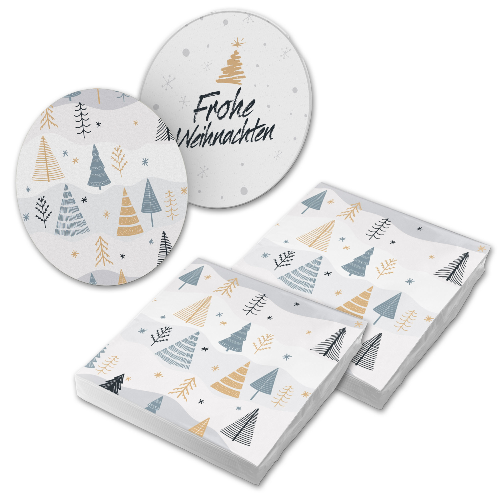 itenga 40x Serviette Weihnachten B�ume mit 40x Bierdecke...