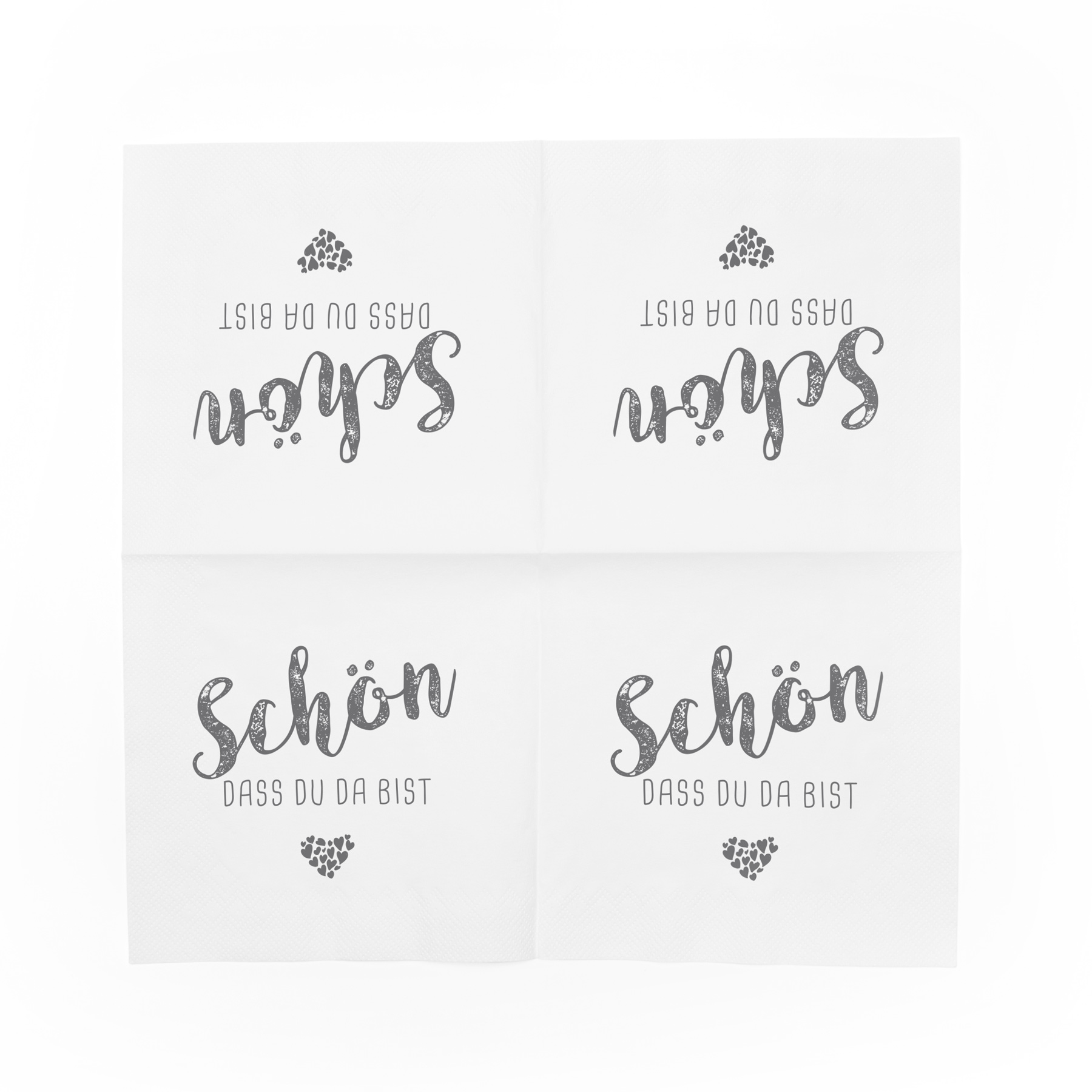 itenga 40x Serviette Sch�n dass du da bist wei� taubengr...