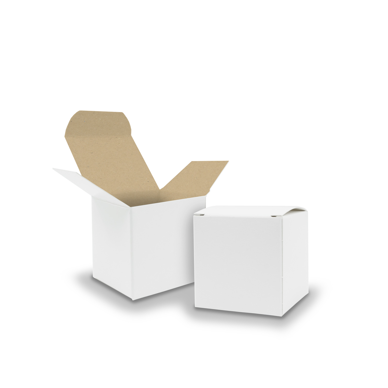 itenga W�rfelbox KraftKarton 5x5cm au�en wei� innen brau...
