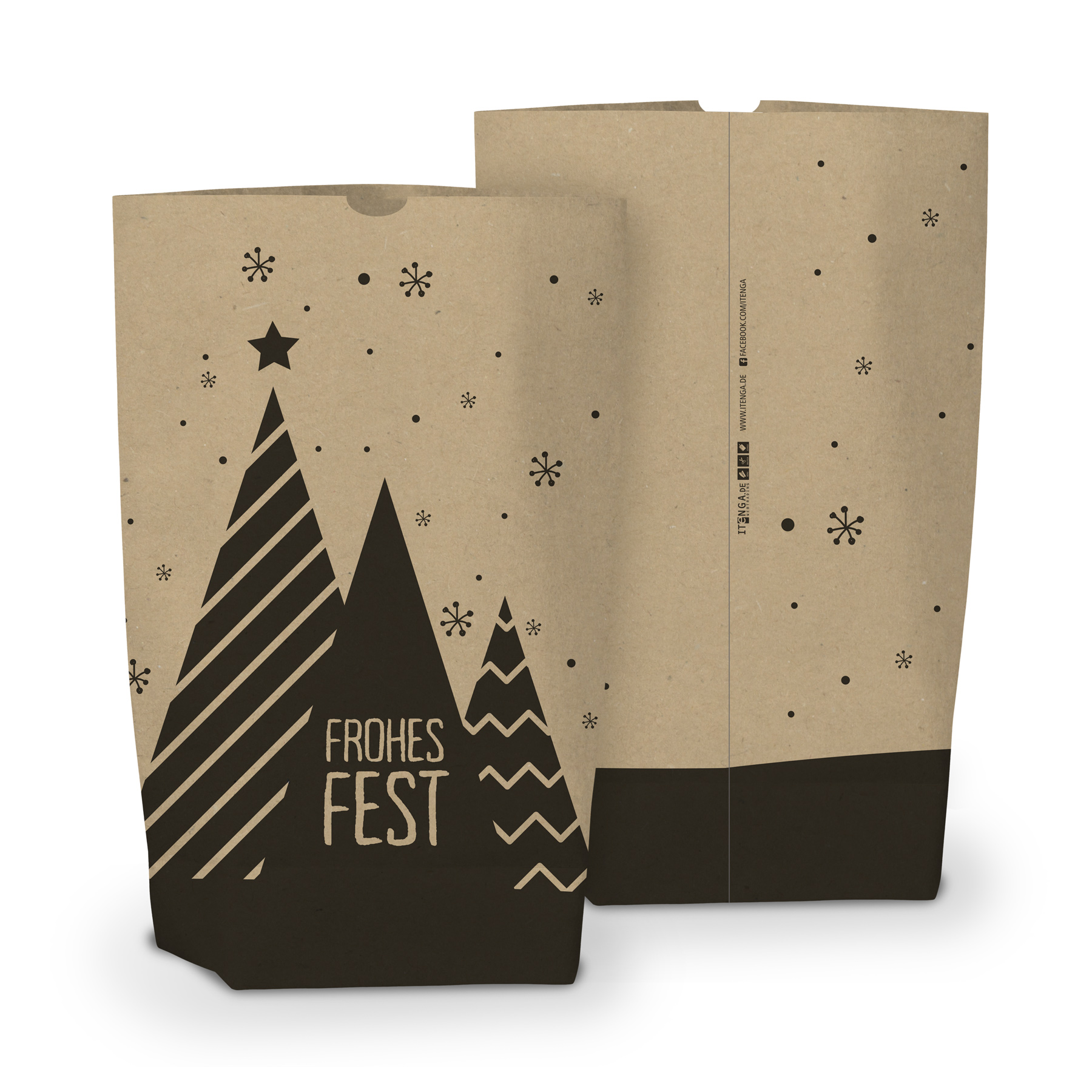 itenga Geschenkt�te Frohes Fest 17x26cm braun schwarz