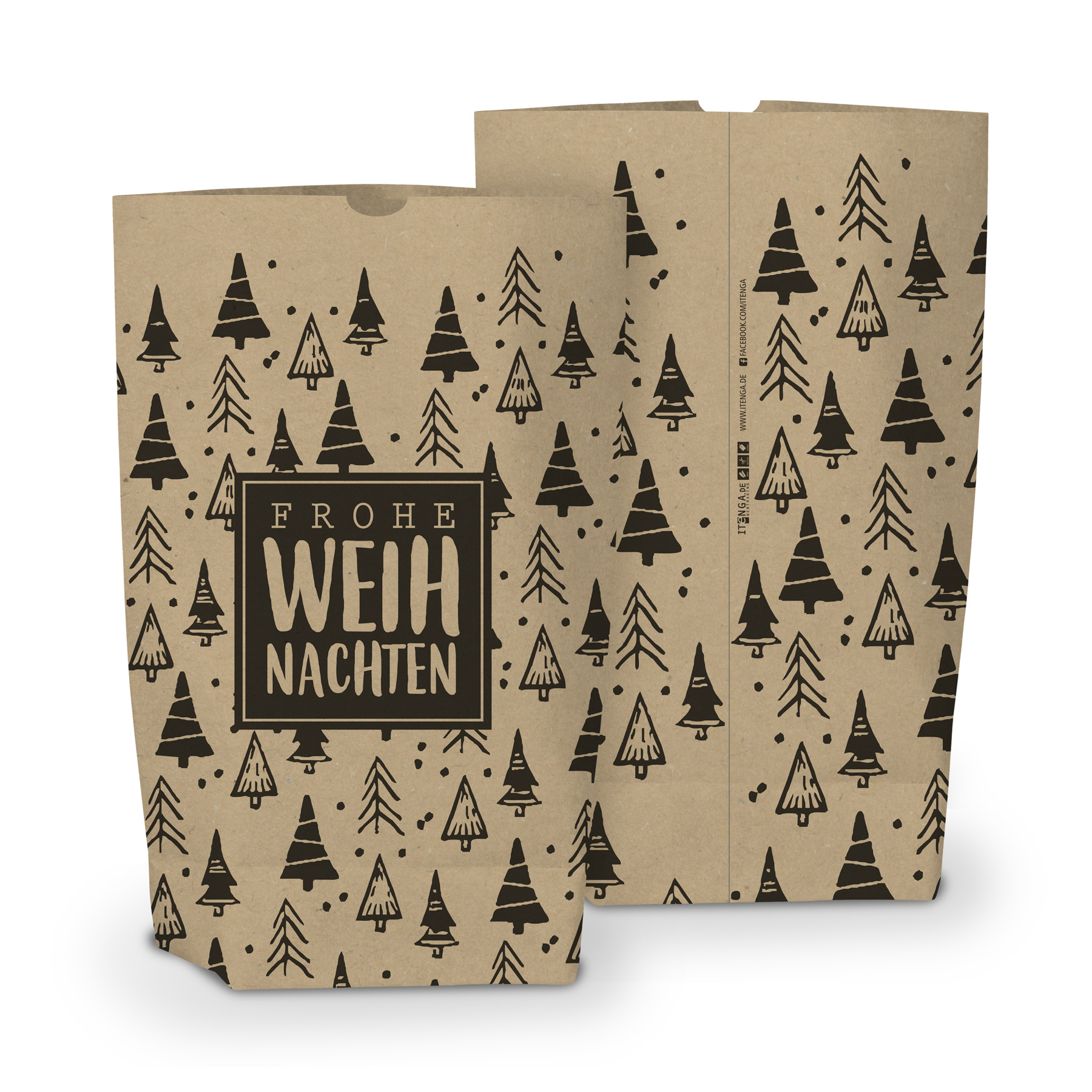 itenga Geschenkt�te Frohe Weihnachten Tannenb�ume 17x26c...