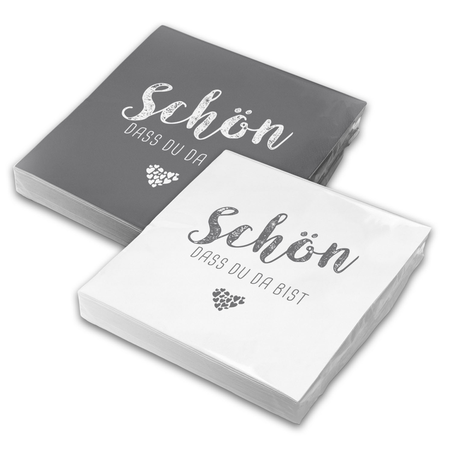 itenga 40x Serviette Sch�n dass du da bist (20x taubengr...