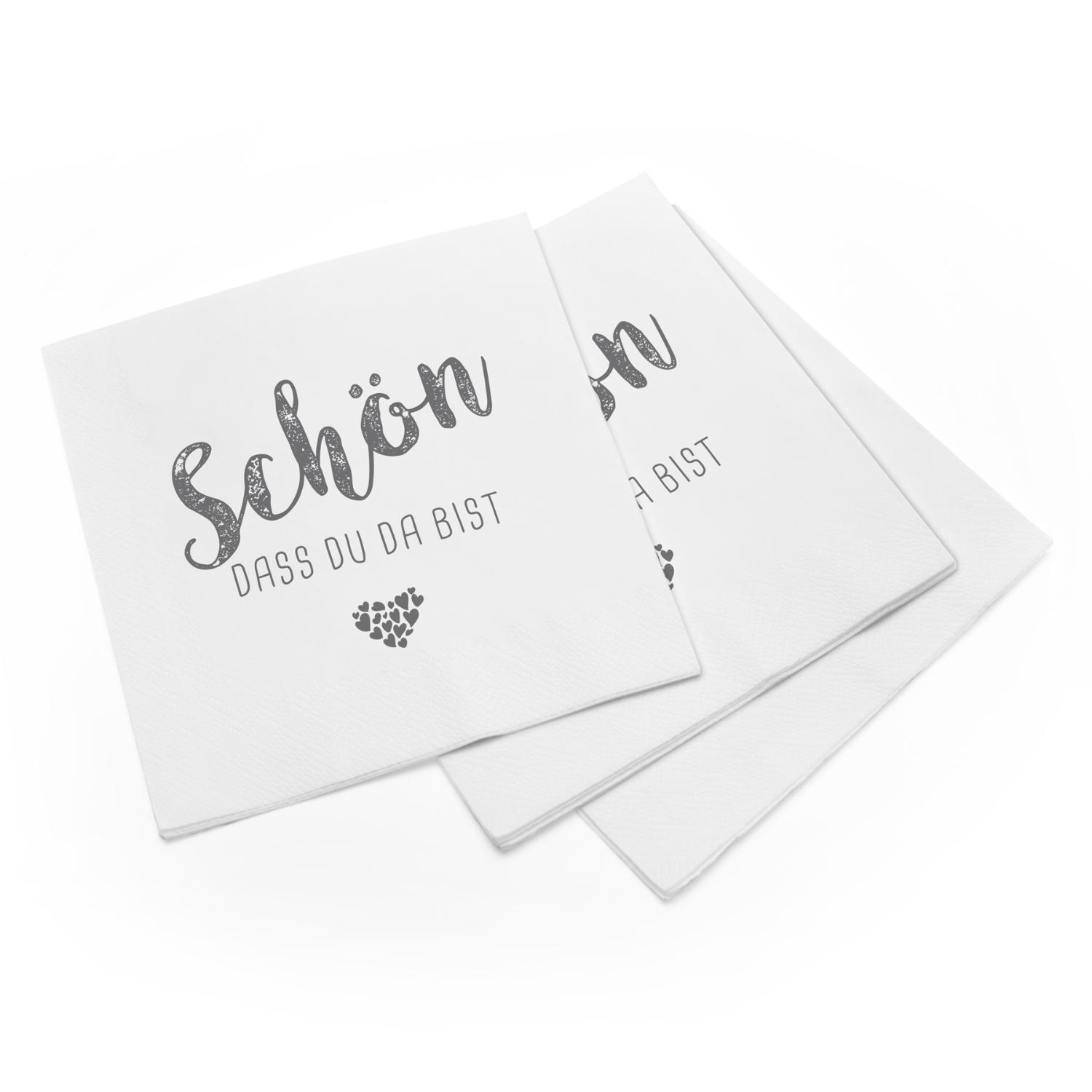 itenga 40x Serviette Sch�n dass du da bist (20x taubengr...