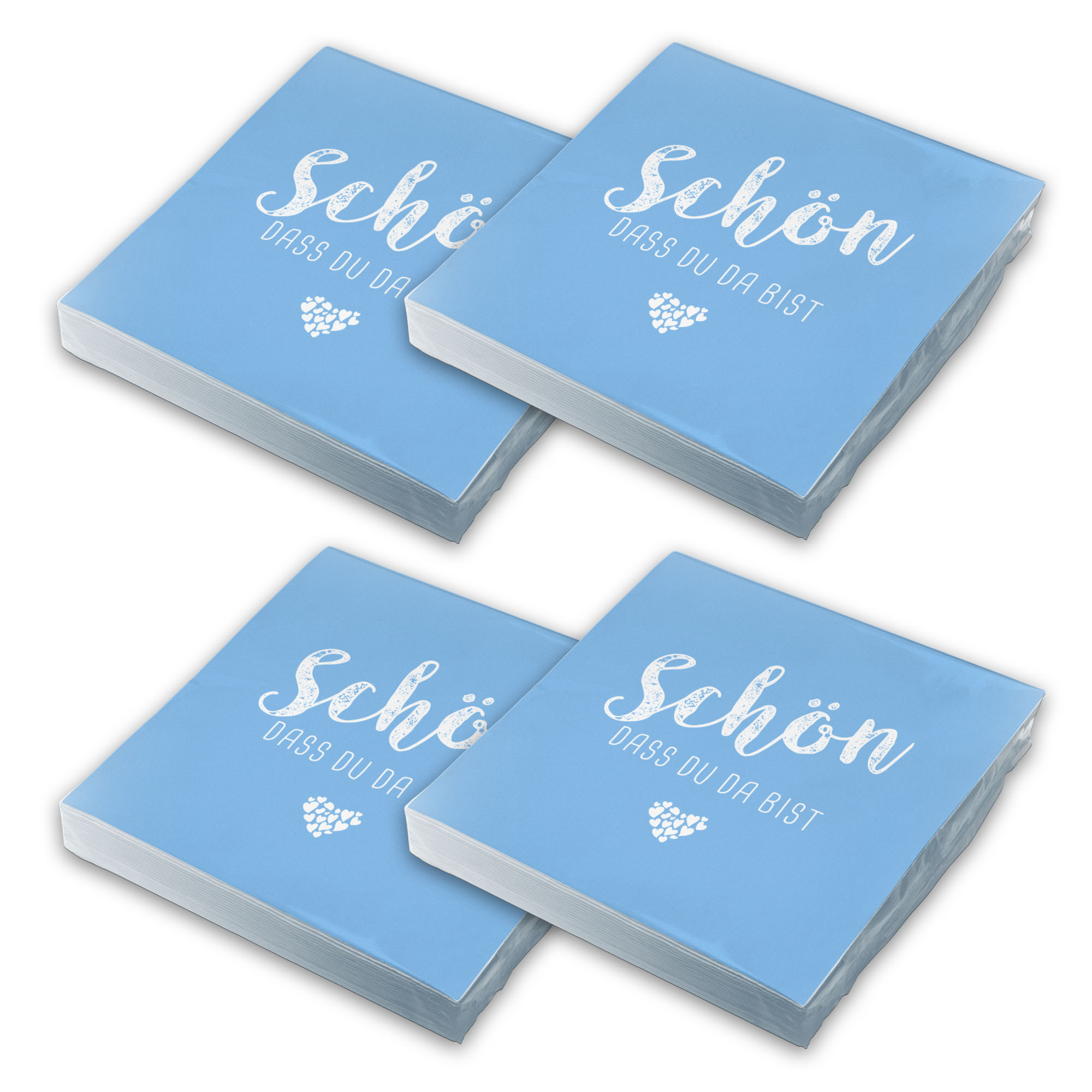 itenga 80x Serviette Sch�n dass du da bist hellblau Set