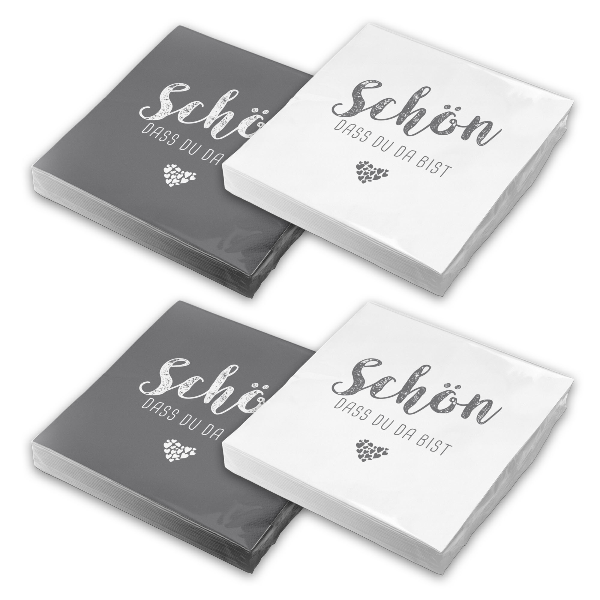 itenga 80x Serviette Sch�n dass du da bist (40x taubengr...