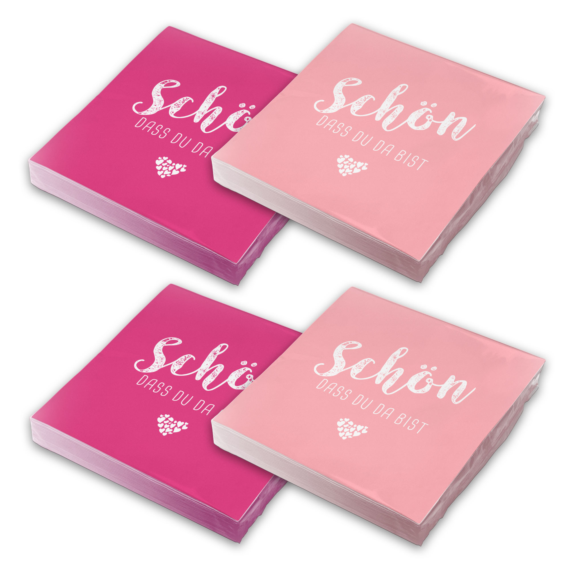itenga 80x Serviette Sch�n dass du da bist (40x pink - 4...