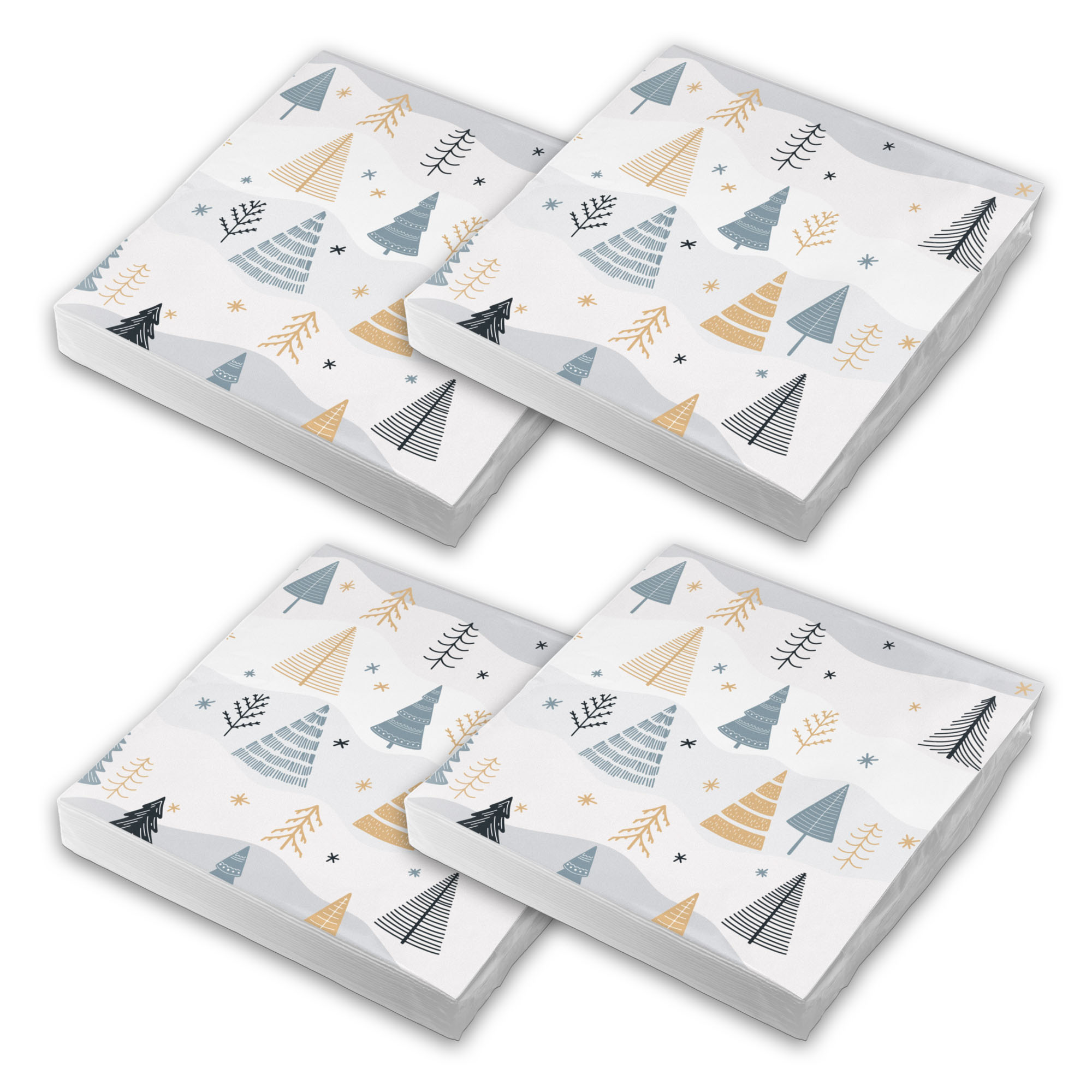 itenga 80x Serviette Weihnachten B�ume - Winterlandschaf...