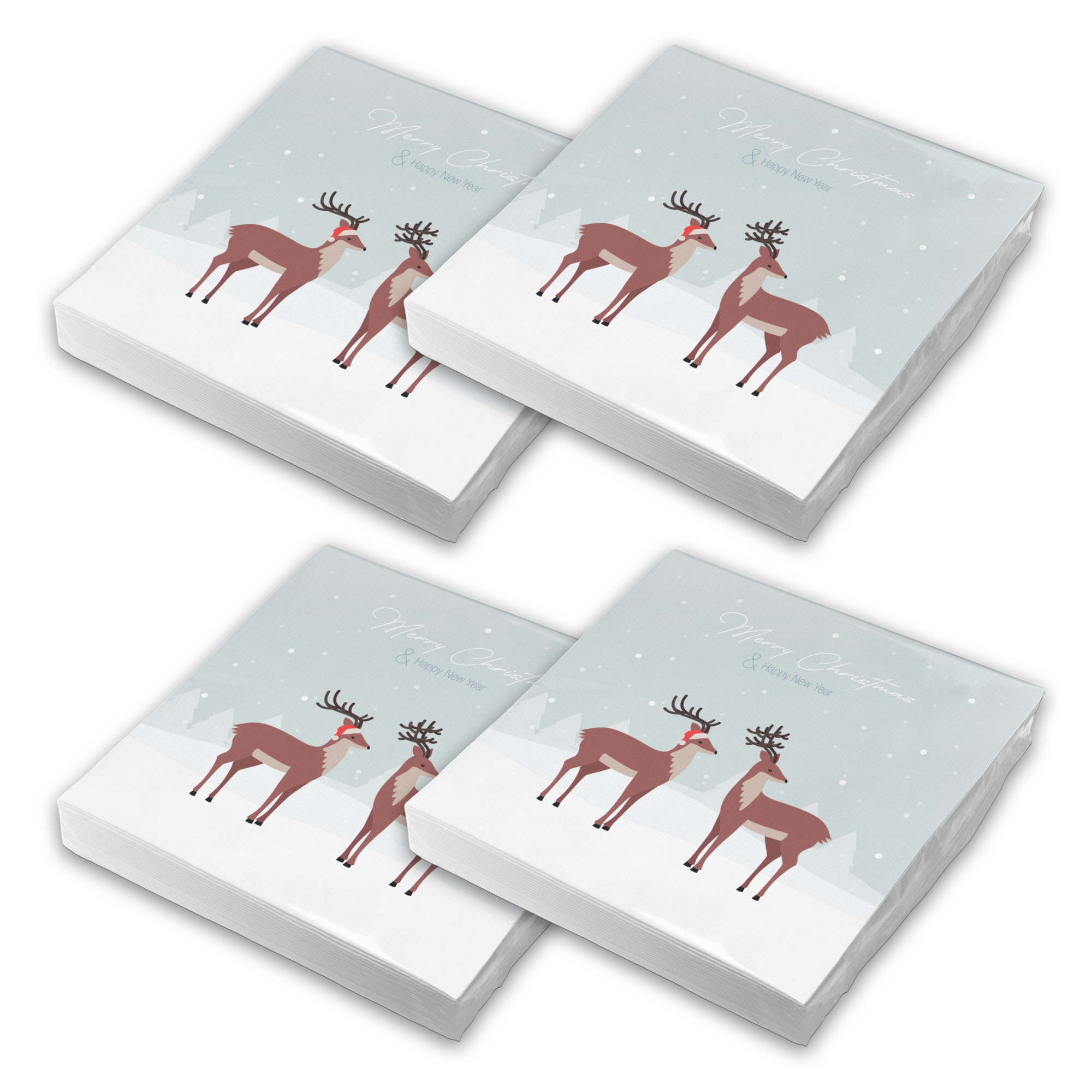 itenga 80x Serviette Weihnachten - Hirsche Set