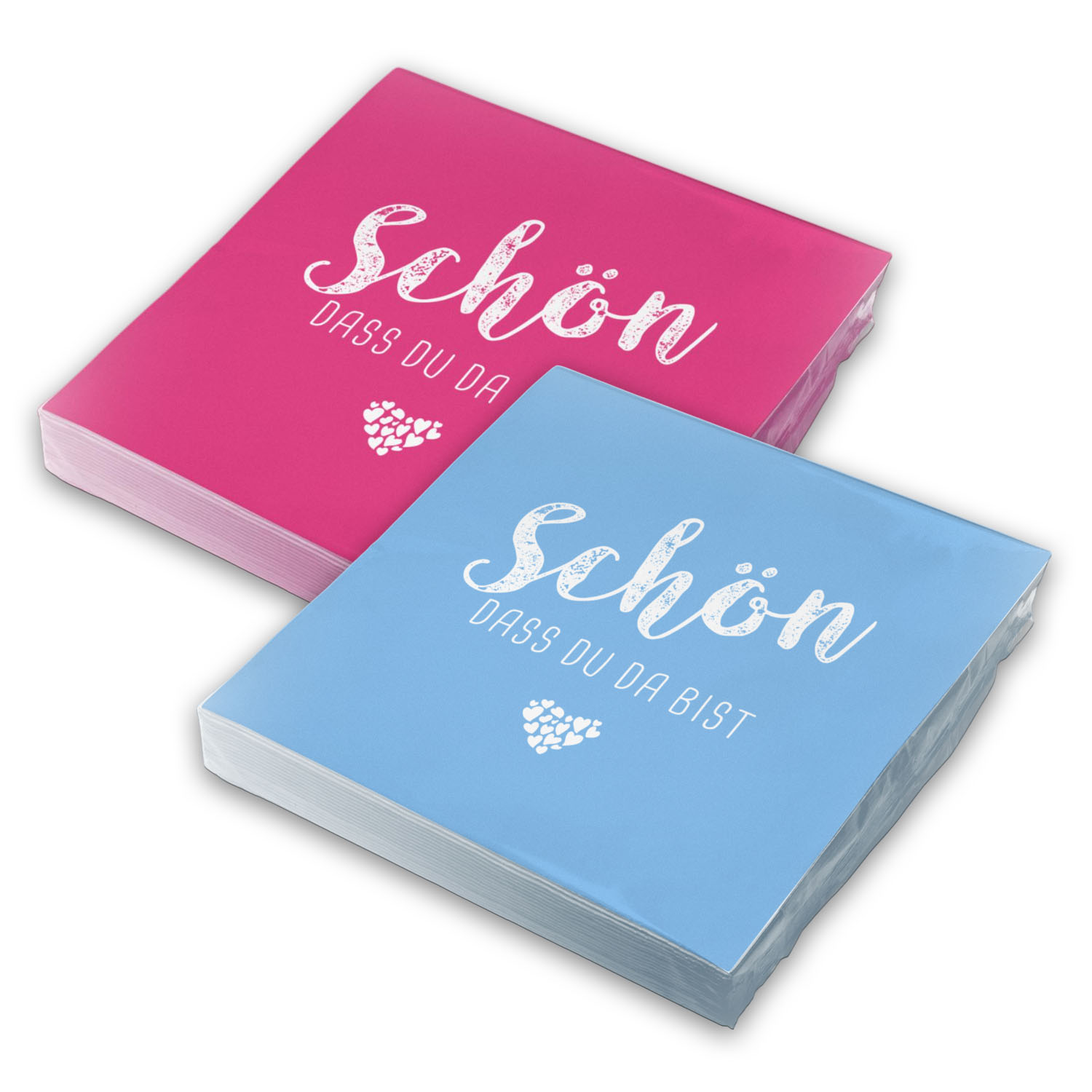 itenga 40x Serviette Sch�n dass du da bist (20x hellblau...