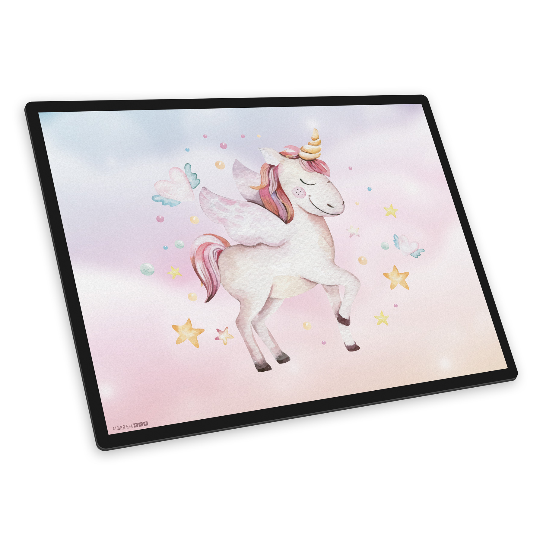 itenga Schreibunterlage V1 Motiv Einhorn Wasserfarben