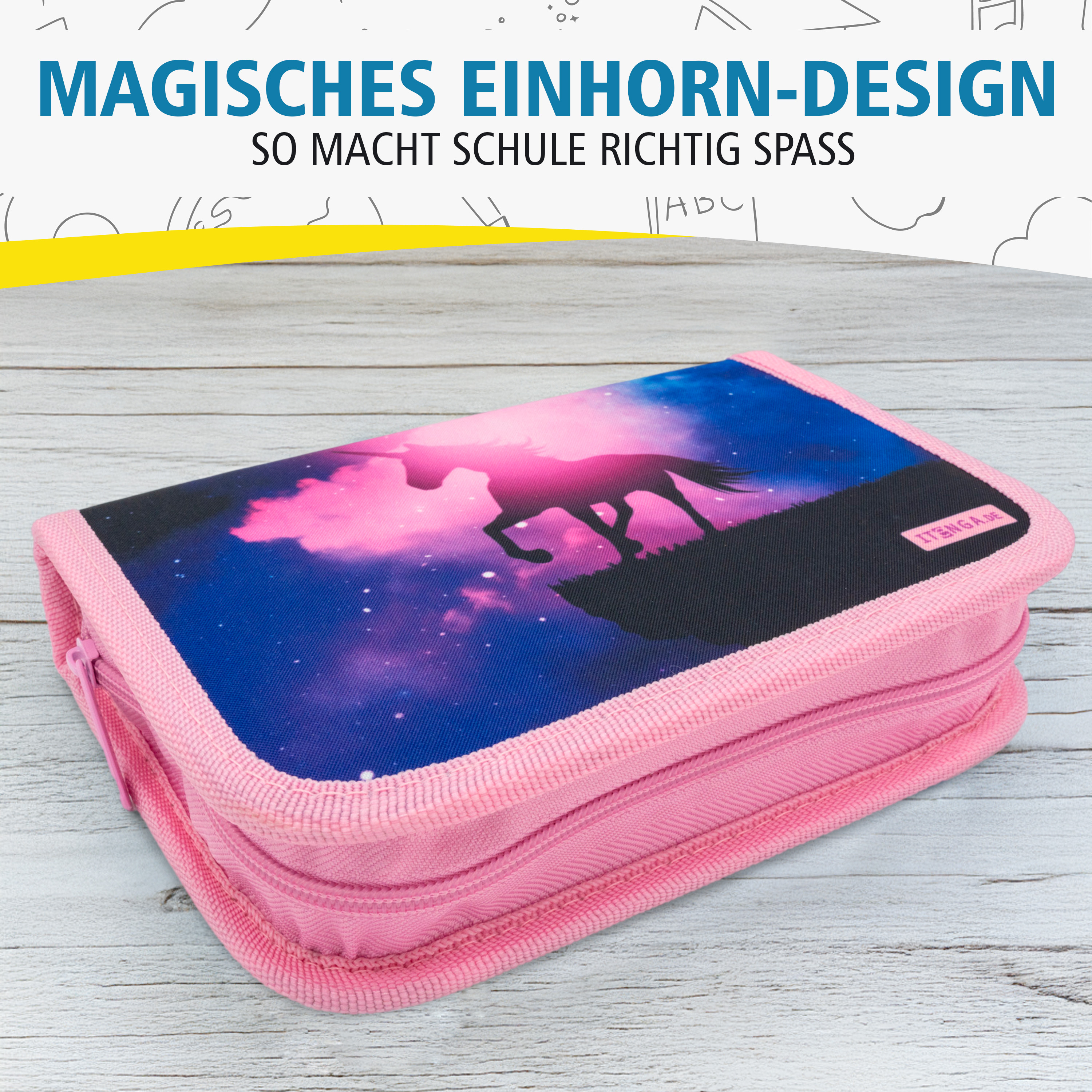 itenga Sch�ler-Etui M�ppchen magisches Einhorn 28 teilig...