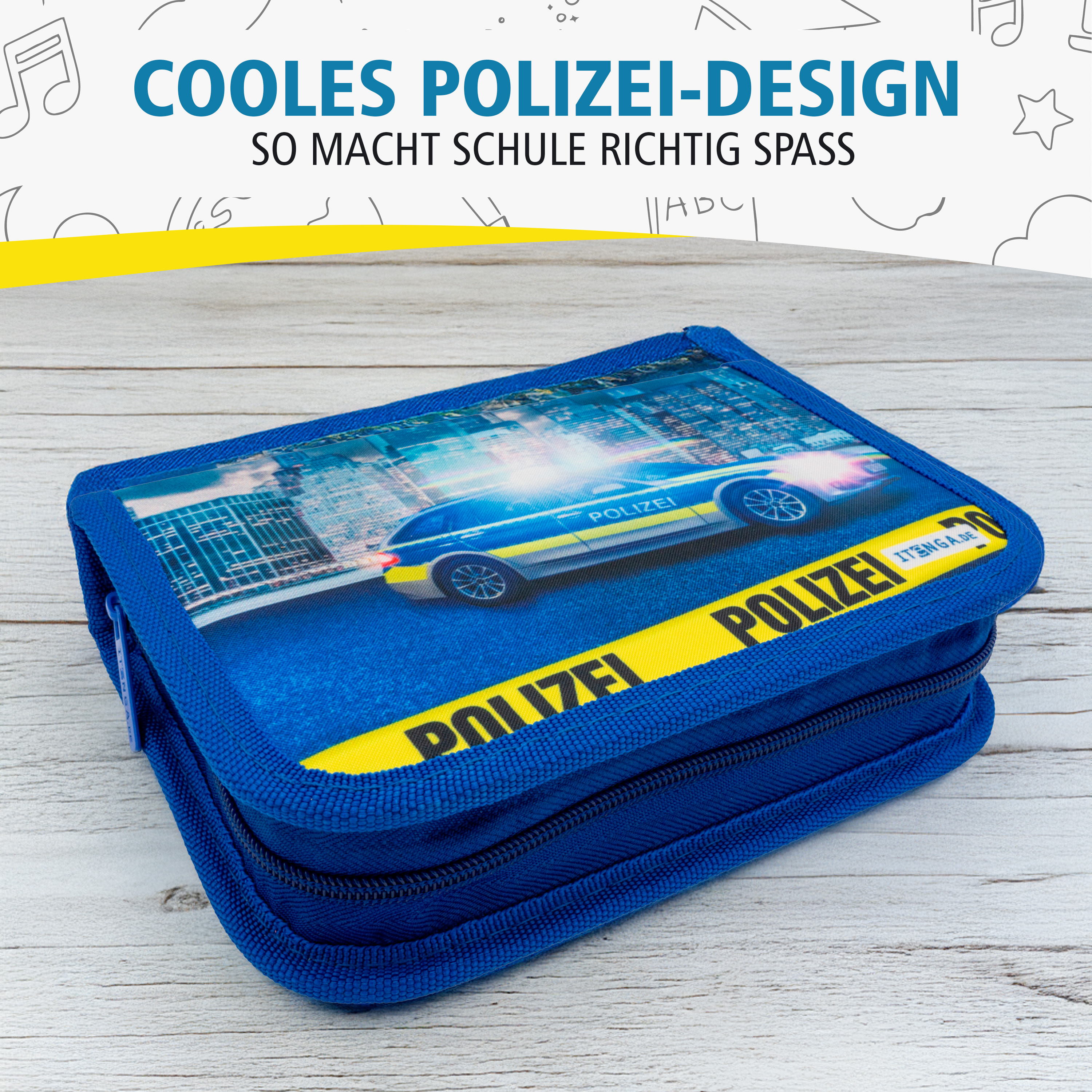 itenga Sch�ler-Etui M�ppchen Polizei 28 teilig (gef�llt)...