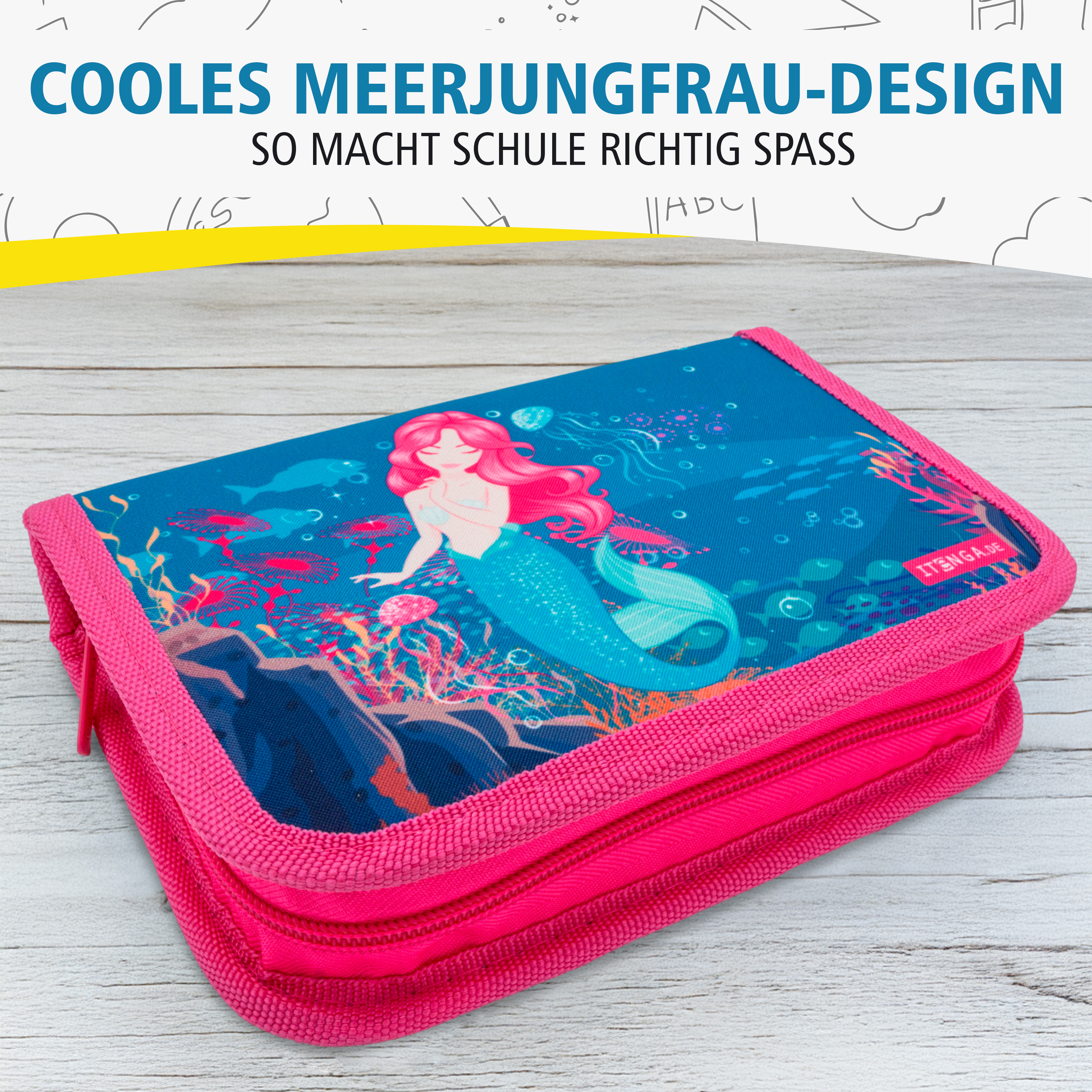 itenga Sch�ler-Etui M�ppchen Meerjungfrau 28 teilig (gef...