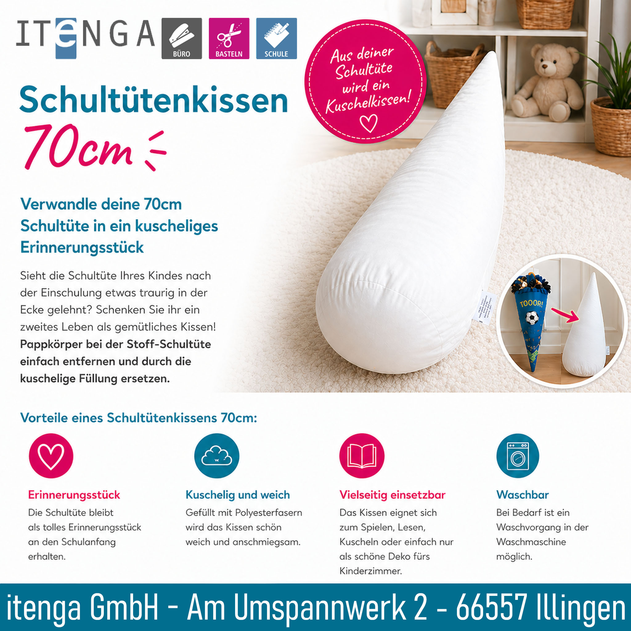 itenga Schult�tenkissen 70cm