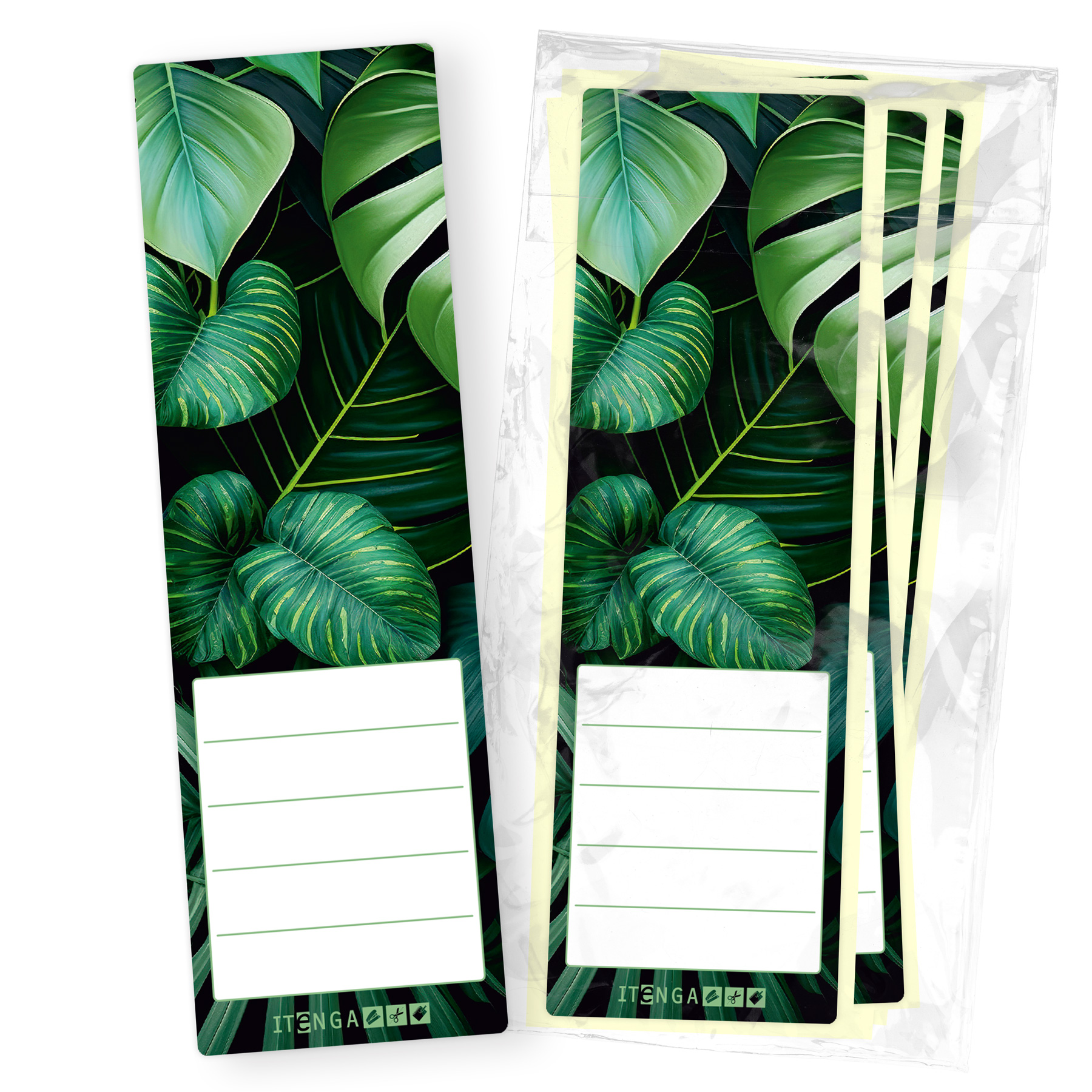 itenga 10er Set Ordneretiketten mit Motiv Dschungel Bl�t...