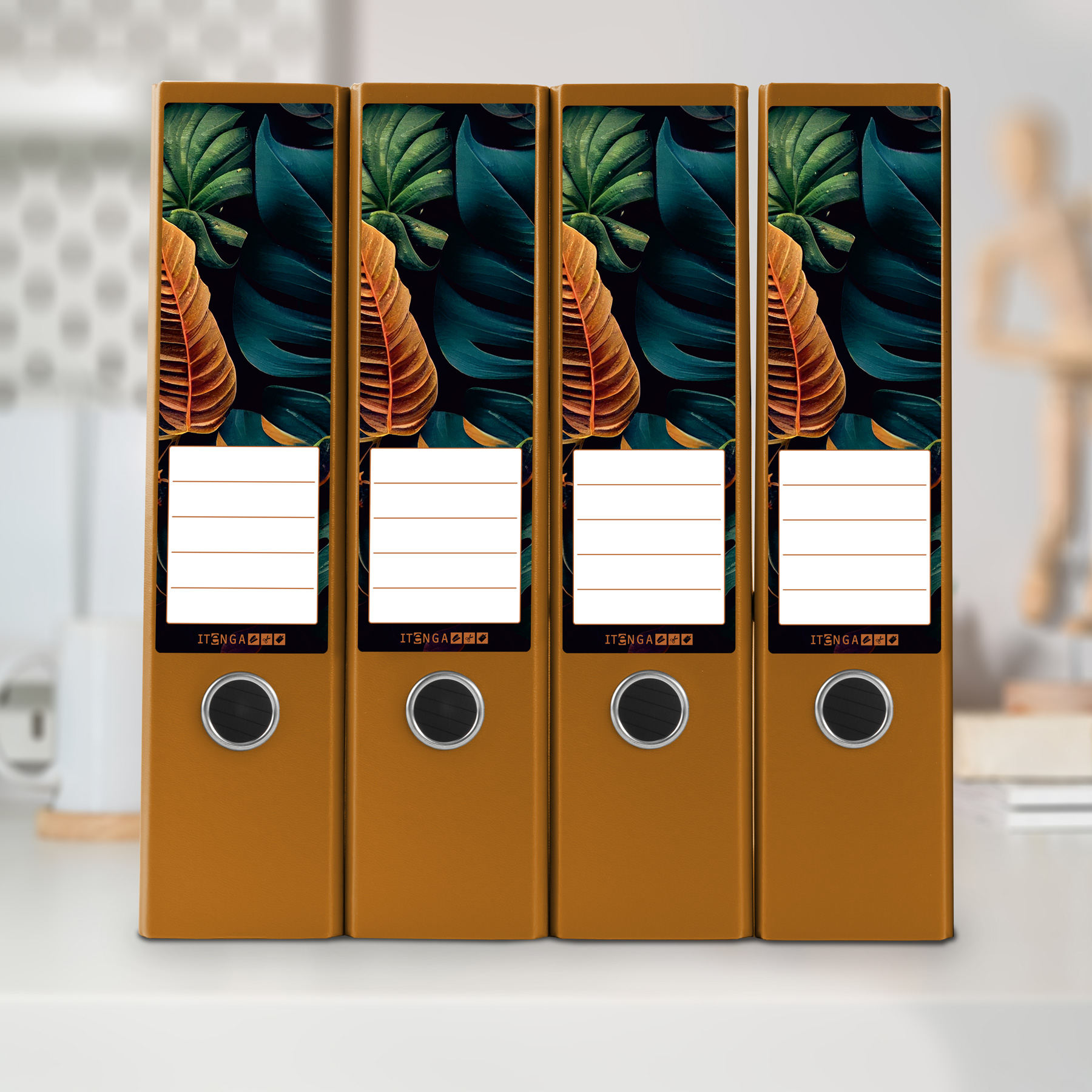 itenga 10er Set Ordneretiketten mit Motiv exotische Bl�t...