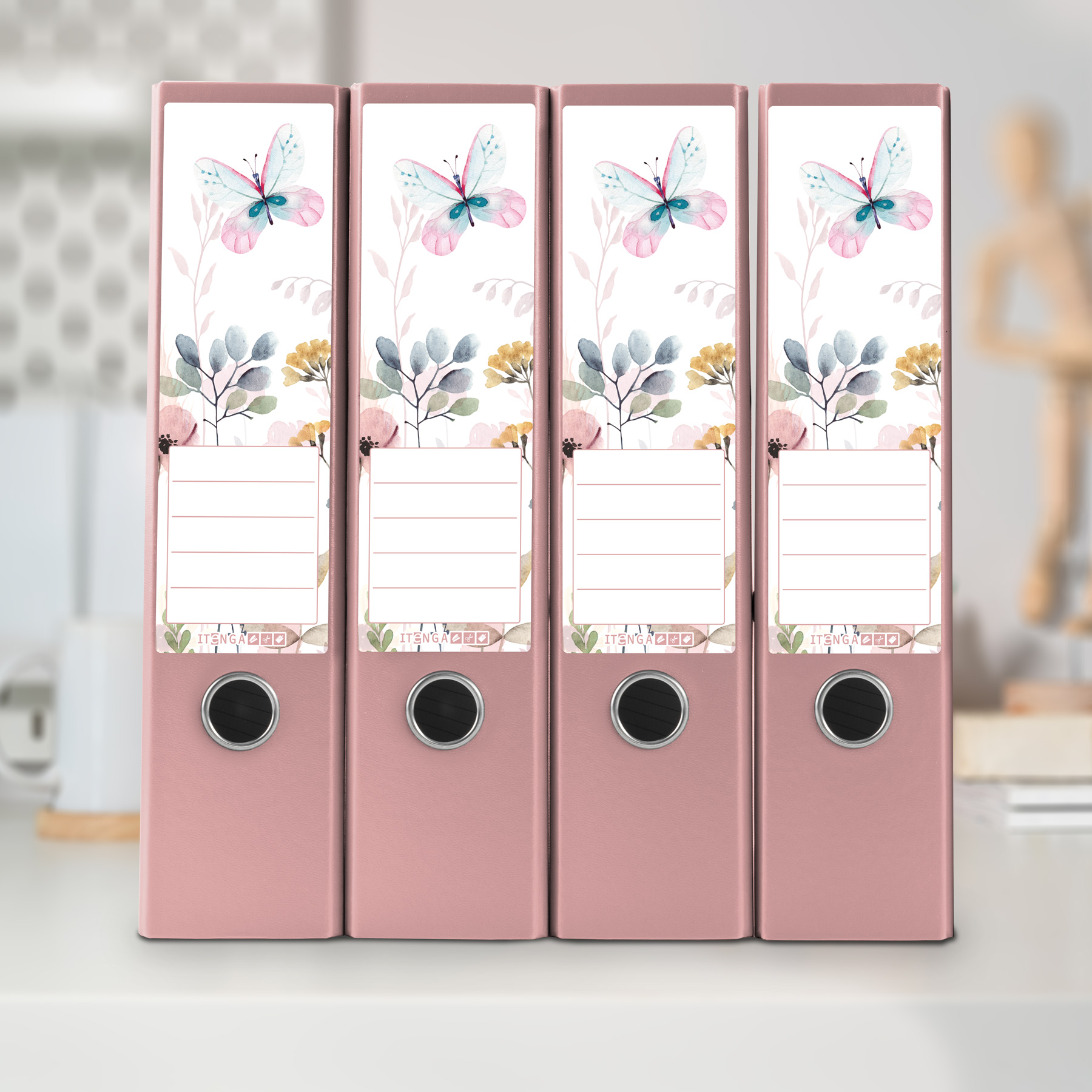 itenga 10er Set Ordneretiketten mit Motiv Schmetterling ...