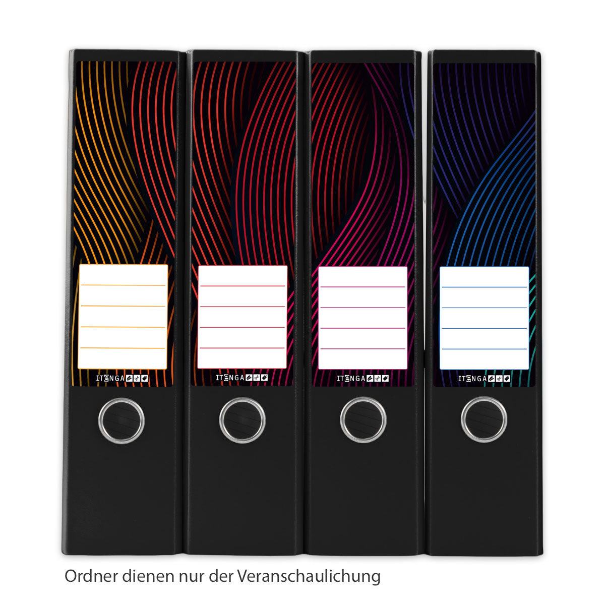 itenga 12er Set Ordneretiketten als Panorama Motiv Welle...