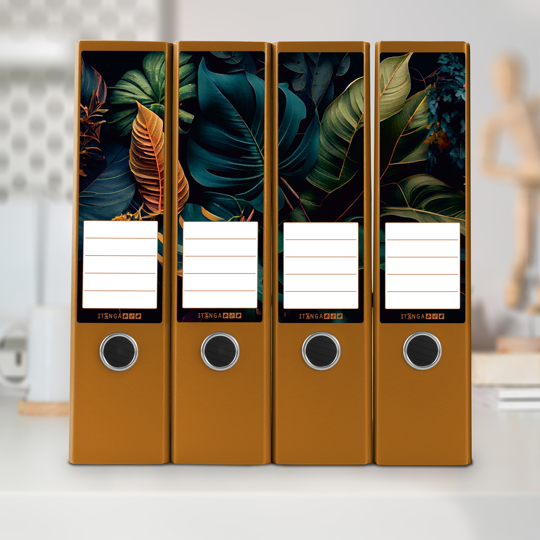 itenga 12er Set Ordneretiketten als Panorama Motiv Exoti...