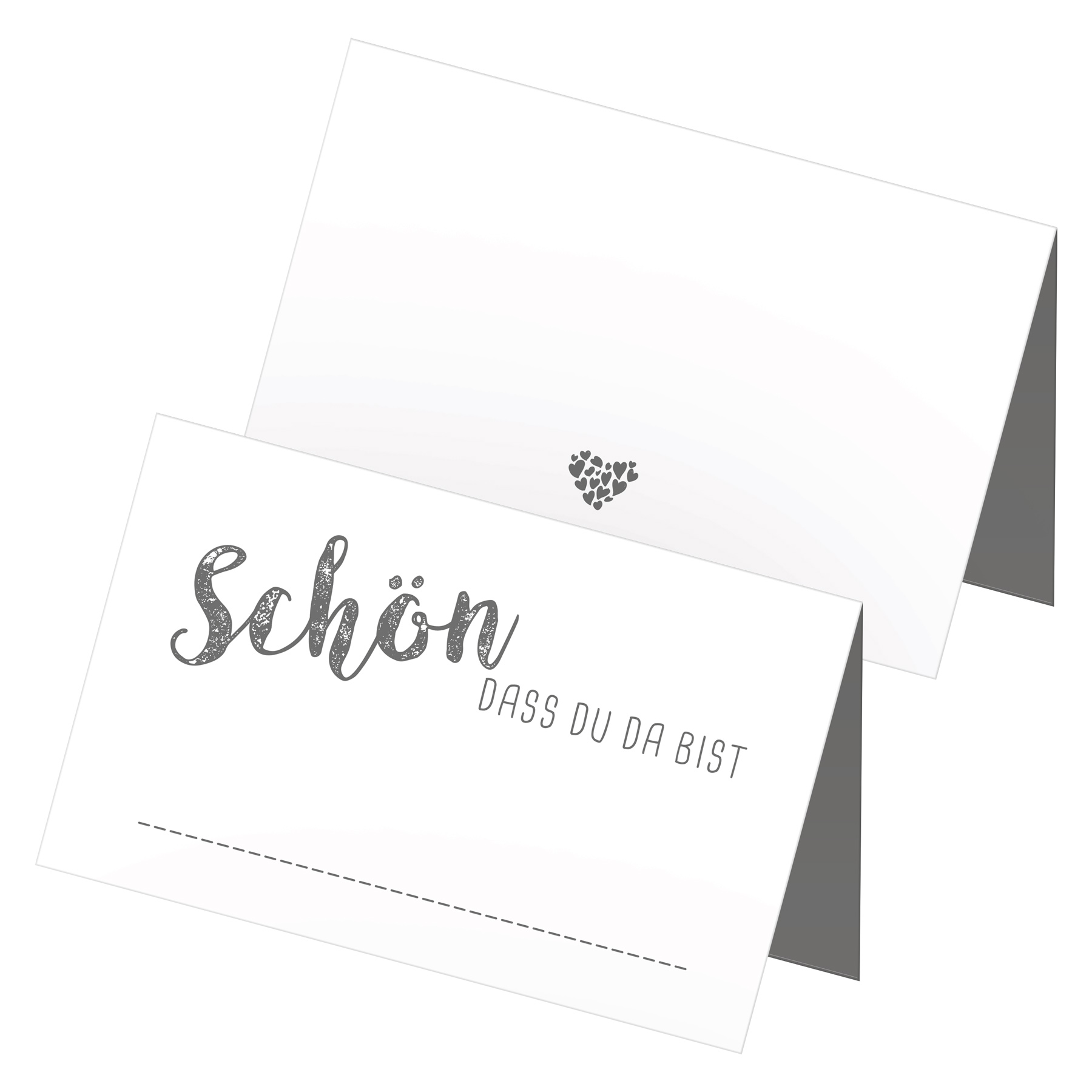 itenga 48x Tischkarten "Sch�n dass du da bist" taubengra...